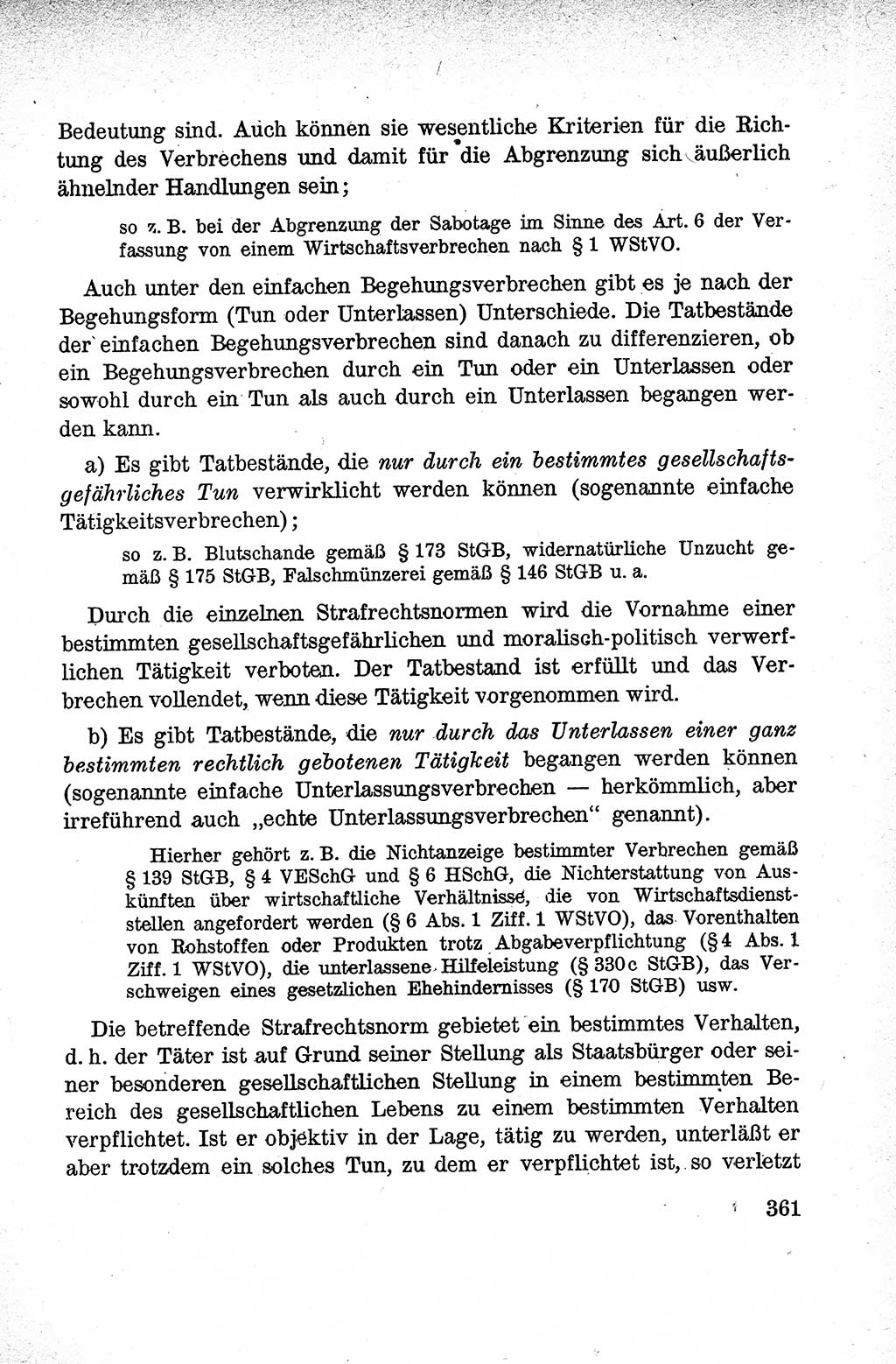Lehrbuch des Strafrechts der Deutschen Demokratischen Republik (DDR), Allgemeiner Teil 1959, Seite 361 (Lb. Strafr. DDR AT 1959, S. 361)