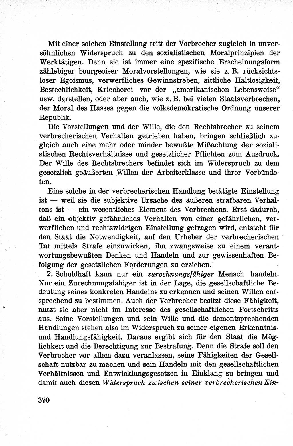 Lehrbuch des Strafrechts der Deutschen Demokratischen Republik (DDR), Allgemeiner Teil 1959, Seite 370 (Lb. Strafr. DDR AT 1959, S. 370)