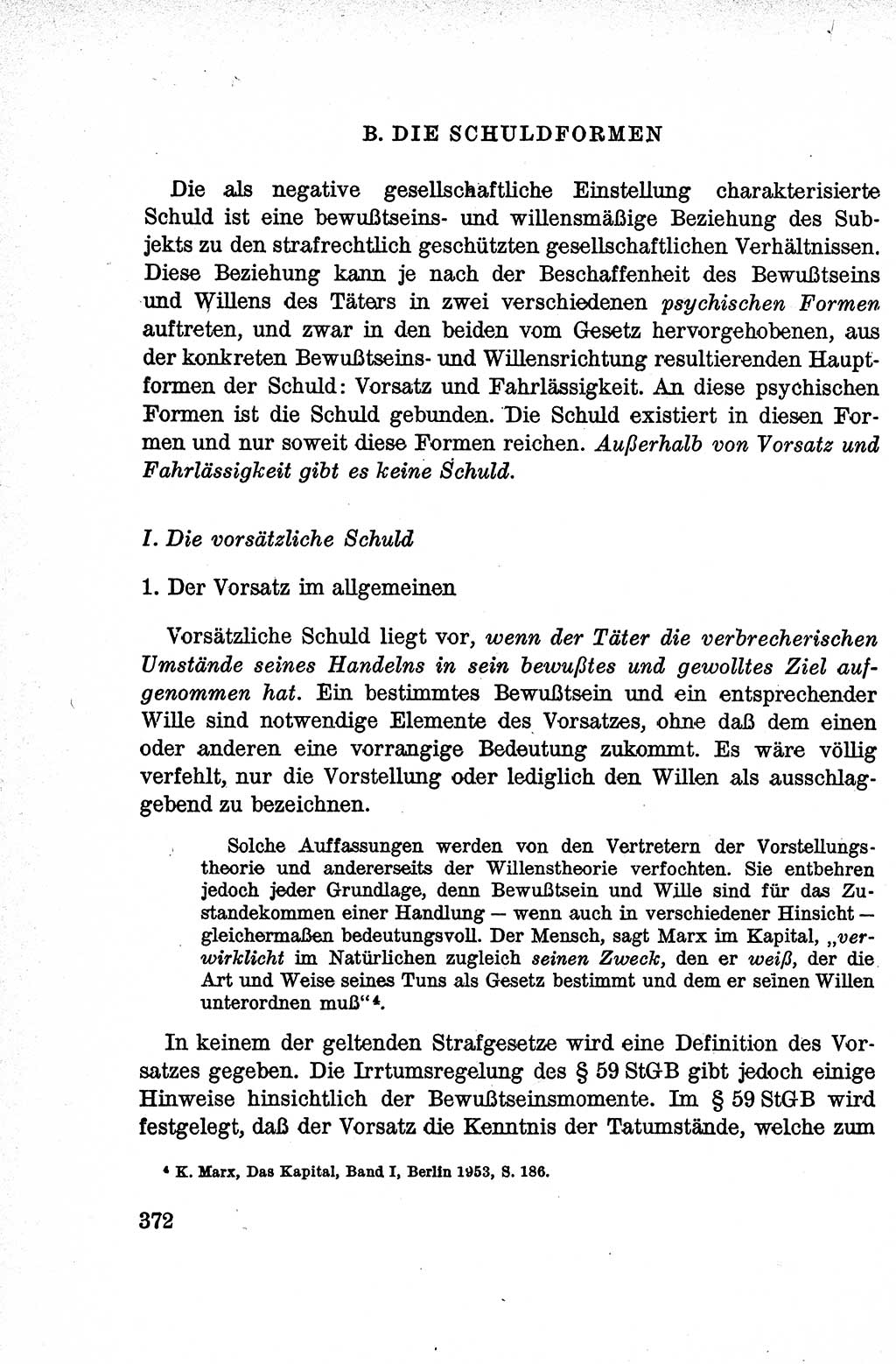 Lehrbuch des Strafrechts der Deutschen Demokratischen Republik (DDR), Allgemeiner Teil 1959, Seite 372 (Lb. Strafr. DDR AT 1959, S. 372)