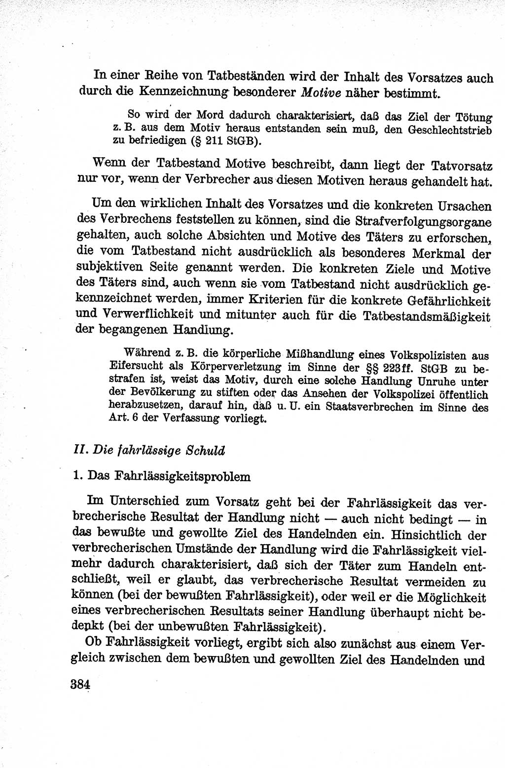 Lehrbuch des Strafrechts der Deutschen Demokratischen Republik (DDR), Allgemeiner Teil 1959, Seite 384 (Lb. Strafr. DDR AT 1959, S. 384)