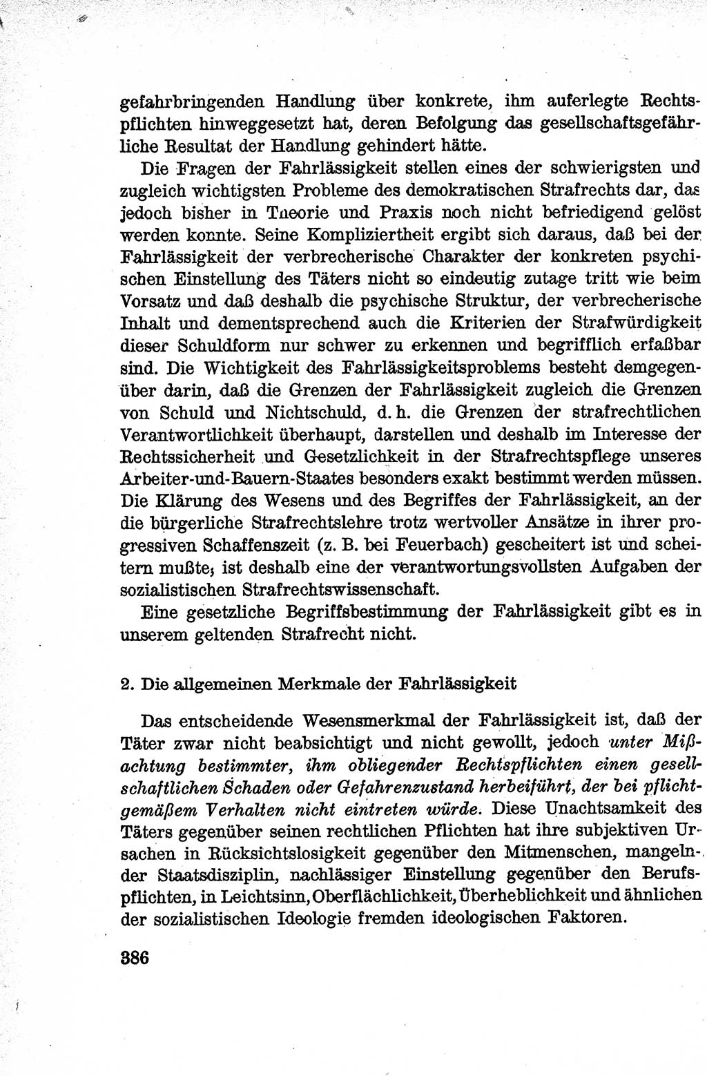 Lehrbuch des Strafrechts der Deutschen Demokratischen Republik (DDR), Allgemeiner Teil 1959, Seite 386 (Lb. Strafr. DDR AT 1959, S. 386)