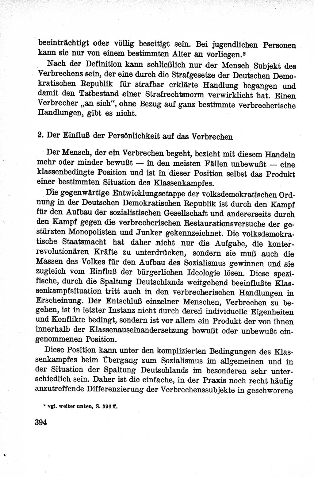 Lehrbuch des Strafrechts der Deutschen Demokratischen Republik (DDR), Allgemeiner Teil 1959, Seite 394 (Lb. Strafr. DDR AT 1959, S. 394)