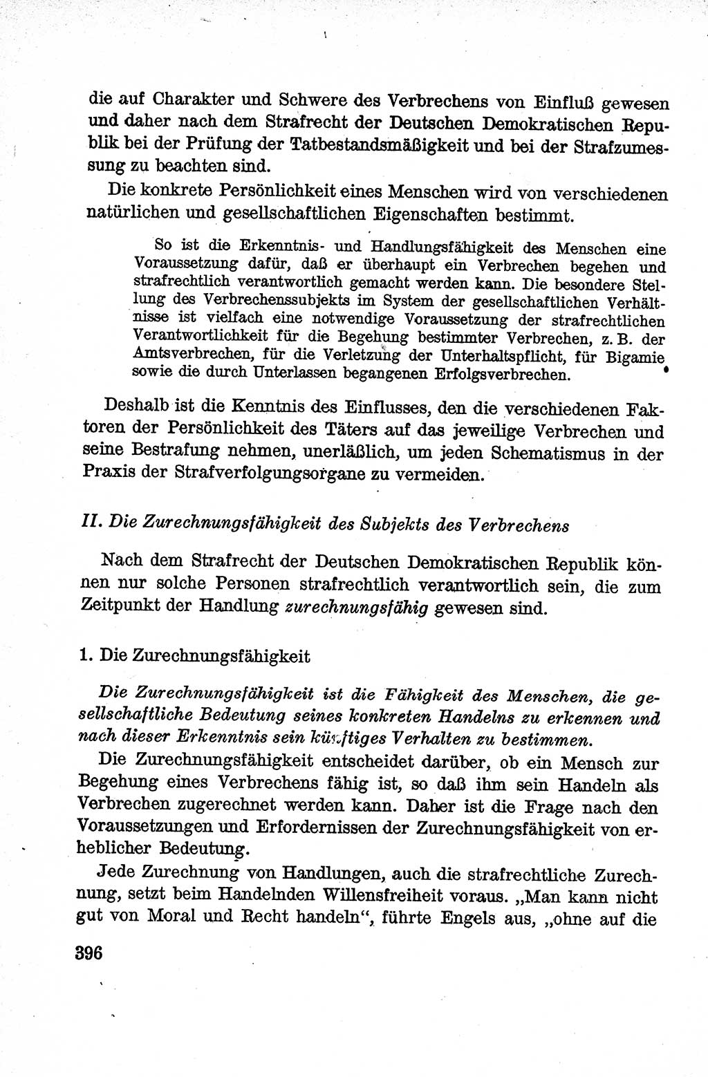 Lehrbuch des Strafrechts der Deutschen Demokratischen Republik (DDR), Allgemeiner Teil 1959, Seite 396 (Lb. Strafr. DDR AT 1959, S. 396)