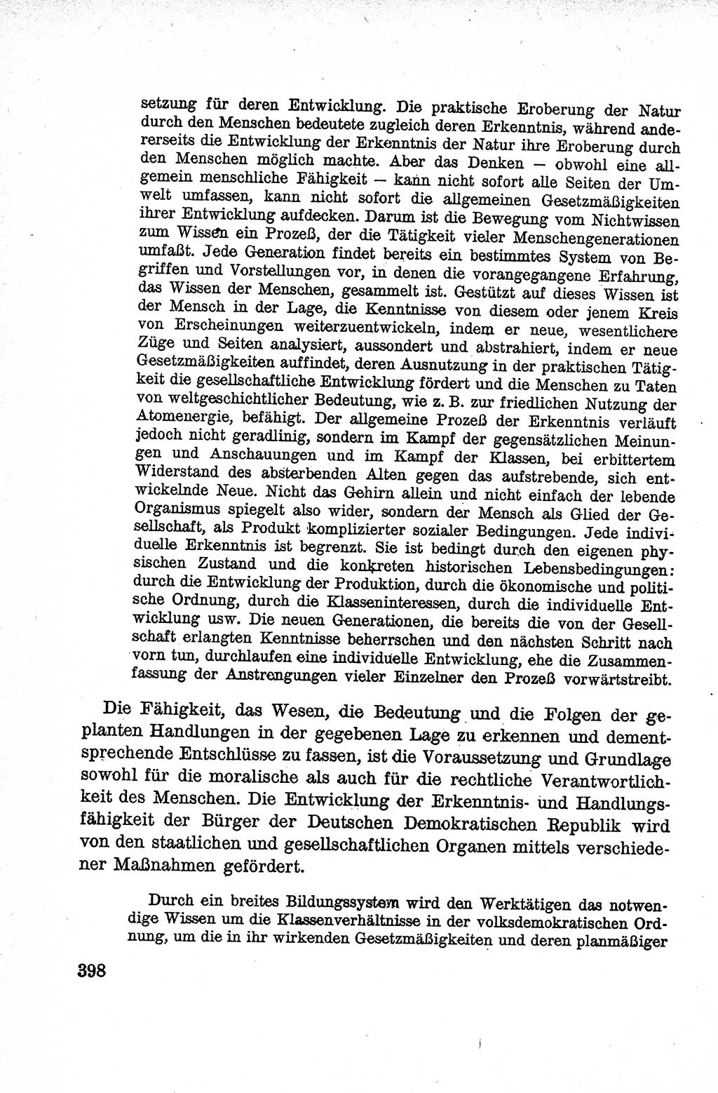 Lehrbuch des Strafrechts der Deutschen Demokratischen Republik (DDR), Allgemeiner Teil 1959, Seite 398 (Lb. Strafr. DDR AT 1959, S. 398)