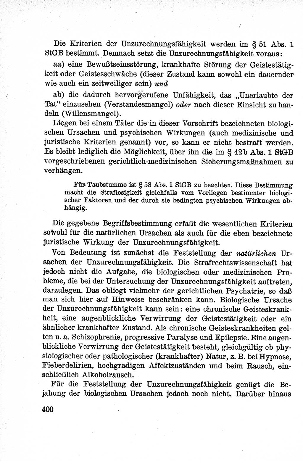 Lehrbuch des Strafrechts der Deutschen Demokratischen Republik (DDR), Allgemeiner Teil 1959, Seite 400 (Lb. Strafr. DDR AT 1959, S. 400)