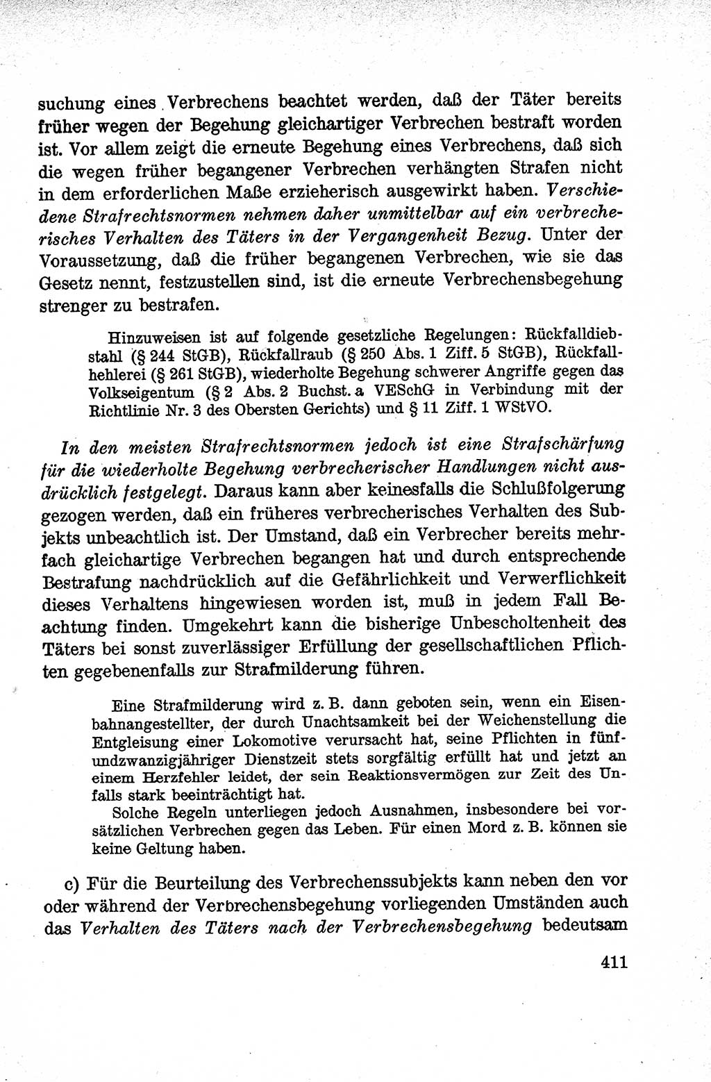 Lehrbuch des Strafrechts der Deutschen Demokratischen Republik (DDR), Allgemeiner Teil 1959, Seite 411 (Lb. Strafr. DDR AT 1959, S. 411)