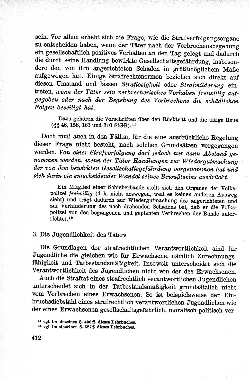 Lehrbuch des Strafrechts der Deutschen Demokratischen Republik (DDR), Allgemeiner Teil 1959, Seite 412 (Lb. Strafr. DDR AT 1959, S. 412)