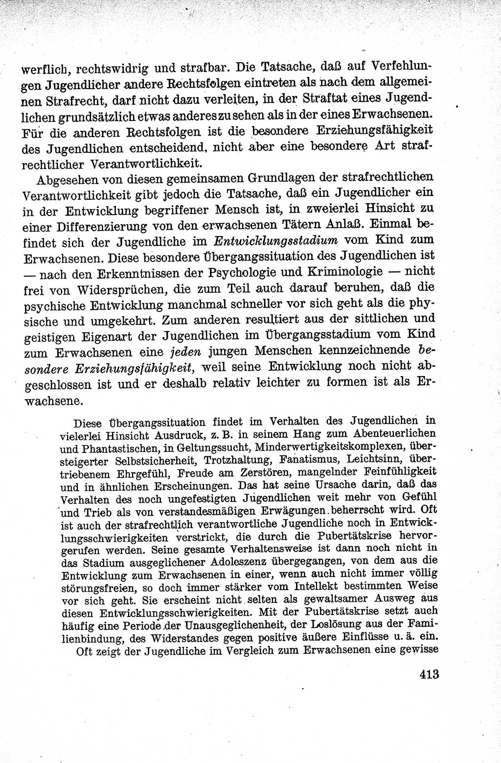 Lehrbuch des Strafrechts der Deutschen Demokratischen Republik (DDR), Allgemeiner Teil 1959, Seite 413 (Lb. Strafr. DDR AT 1959, S. 413)