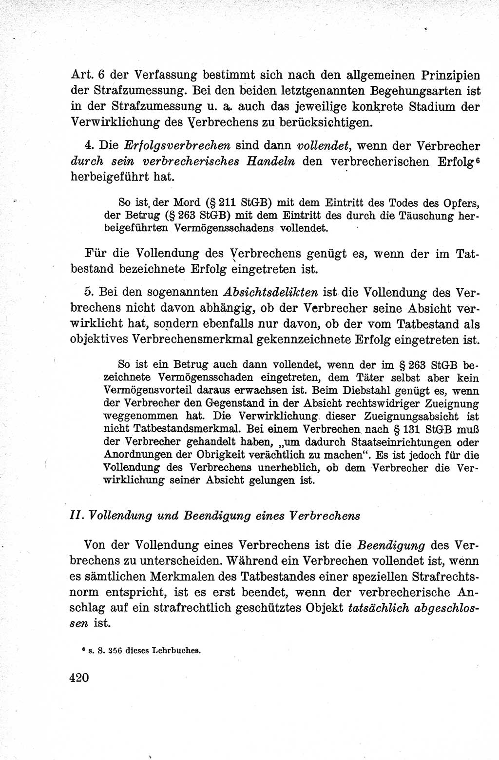 Lehrbuch des Strafrechts der Deutschen Demokratischen Republik (DDR), Allgemeiner Teil 1959, Seite 420 (Lb. Strafr. DDR AT 1959, S. 420)