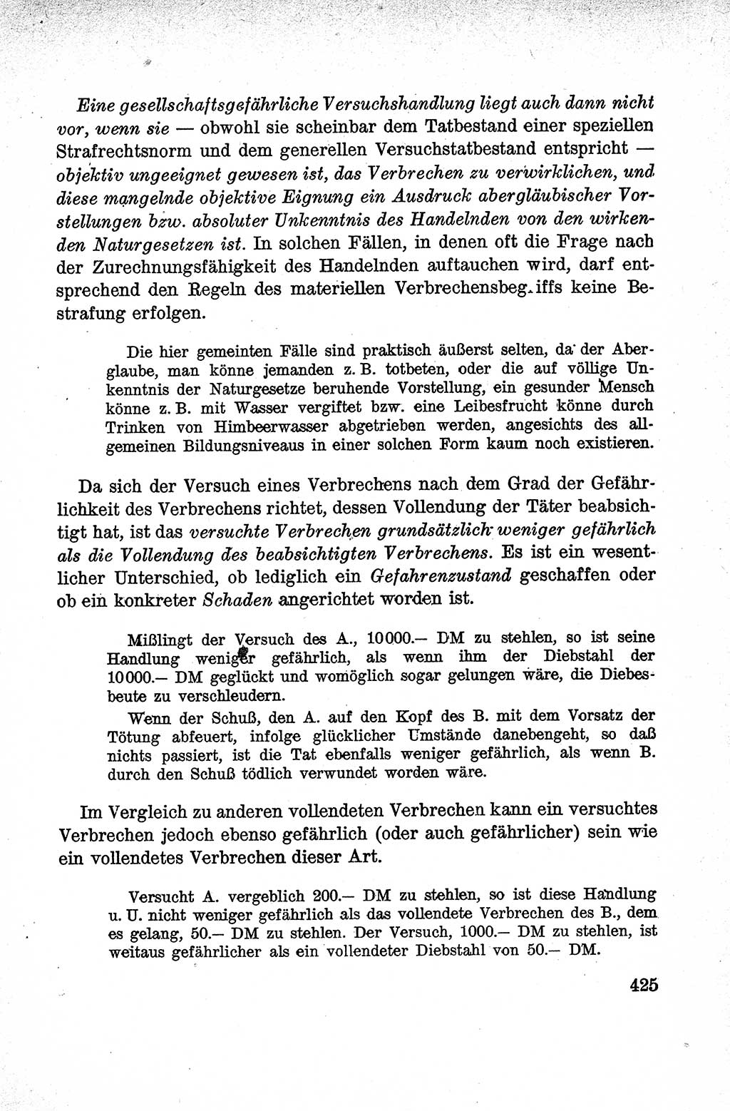 Lehrbuch des Strafrechts der Deutschen Demokratischen Republik (DDR), Allgemeiner Teil 1959, Seite 425 (Lb. Strafr. DDR AT 1959, S. 425)