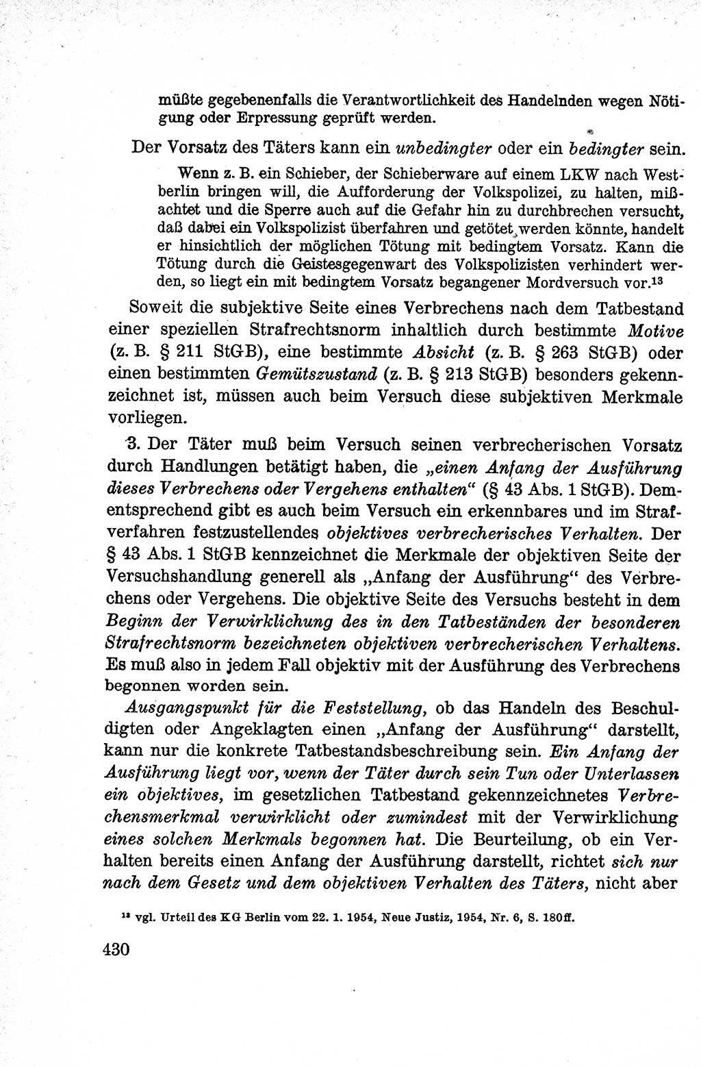 Lehrbuch des Strafrechts der Deutschen Demokratischen Republik (DDR), Allgemeiner Teil 1959, Seite 430 (Lb. Strafr. DDR AT 1959, S. 430)