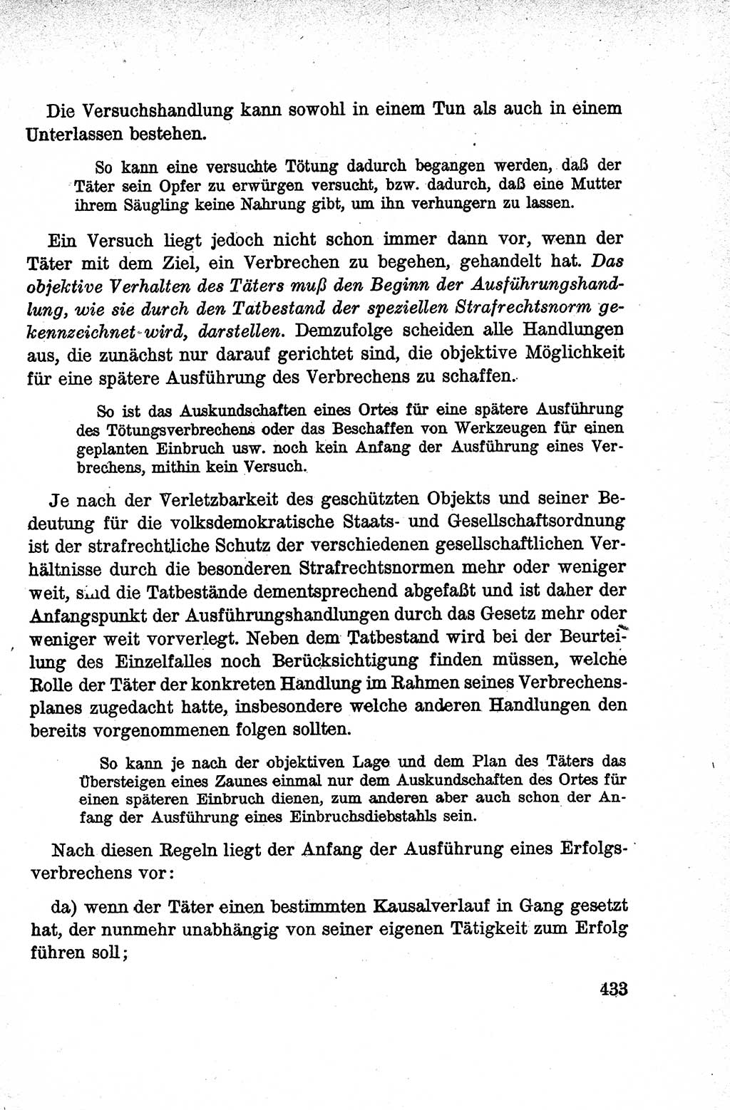 Lehrbuch des Strafrechts der Deutschen Demokratischen Republik (DDR), Allgemeiner Teil 1959, Seite 433 (Lb. Strafr. DDR AT 1959, S. 433)