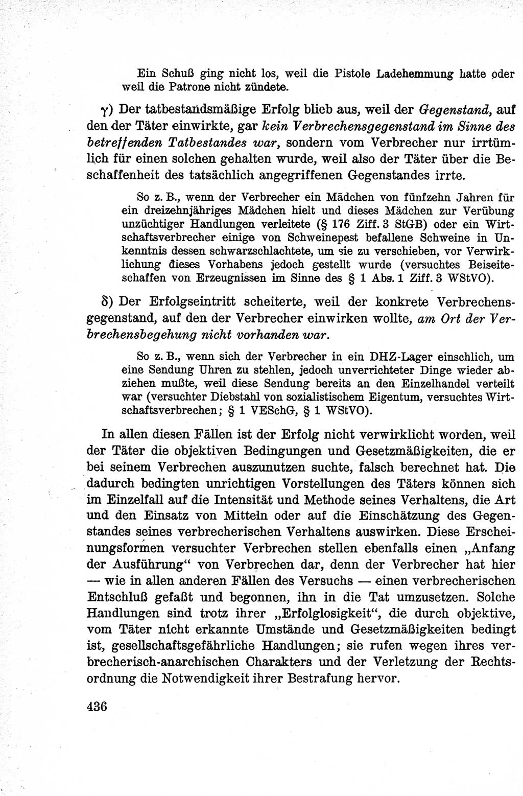 Lehrbuch des Strafrechts der Deutschen Demokratischen Republik (DDR), Allgemeiner Teil 1959, Seite 436 (Lb. Strafr. DDR AT 1959, S. 436)