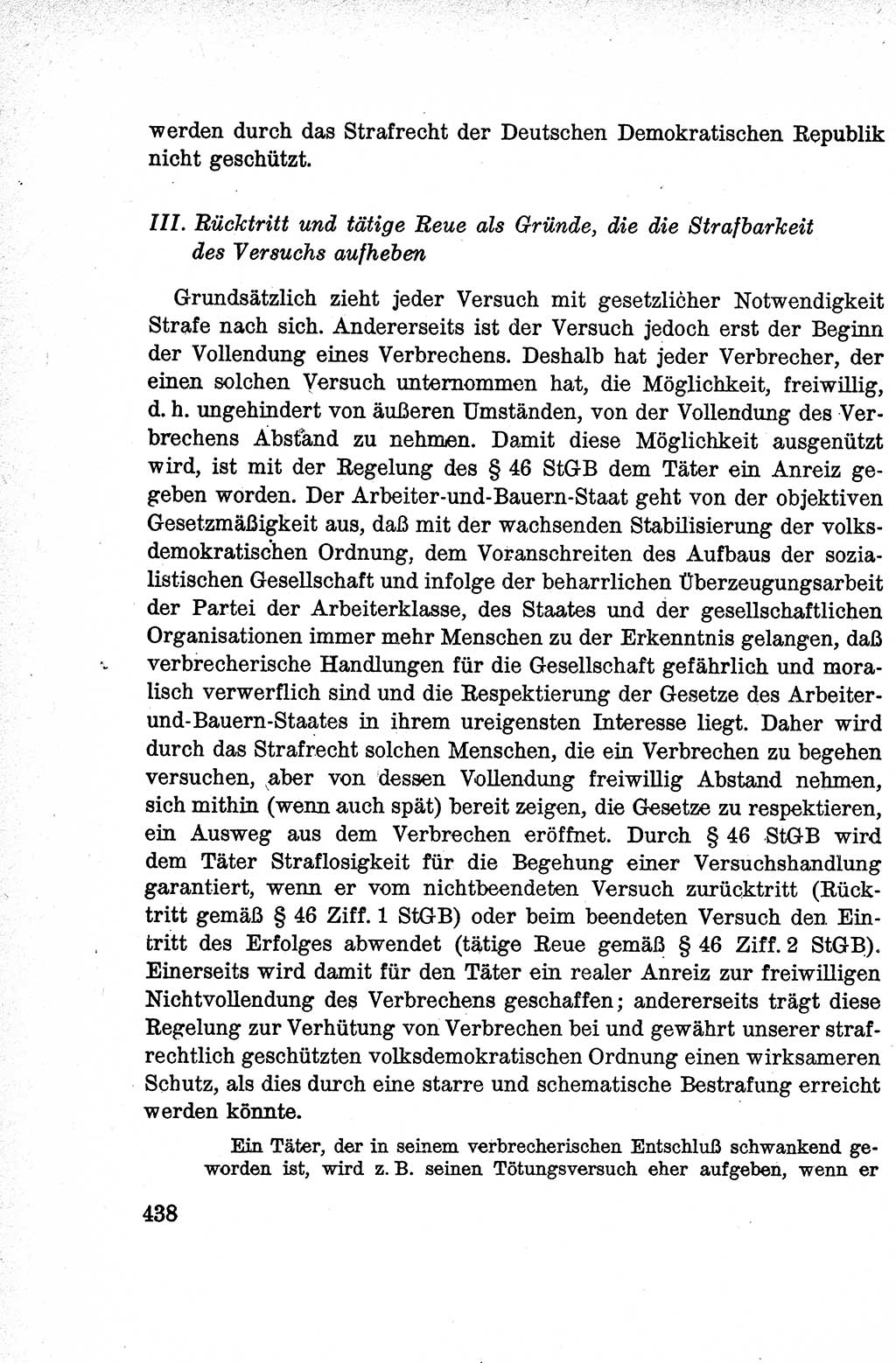Lehrbuch des Strafrechts der Deutschen Demokratischen Republik (DDR), Allgemeiner Teil 1959, Seite 438 (Lb. Strafr. DDR AT 1959, S. 438)