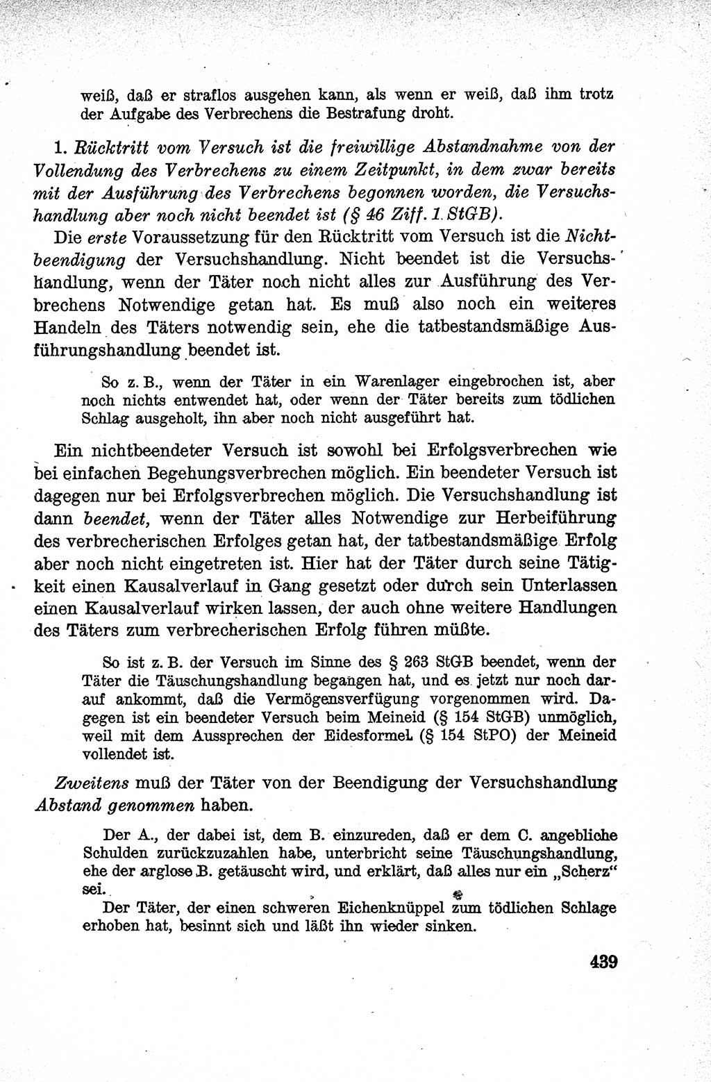 Lehrbuch des Strafrechts der Deutschen Demokratischen Republik (DDR), Allgemeiner Teil 1959, Seite 439 (Lb. Strafr. DDR AT 1959, S. 439)