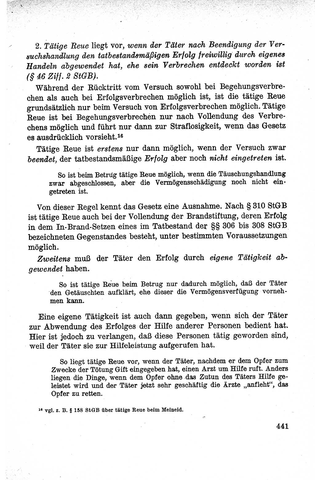 Lehrbuch des Strafrechts der Deutschen Demokratischen Republik (DDR), Allgemeiner Teil 1959, Seite 441 (Lb. Strafr. DDR AT 1959, S. 441)