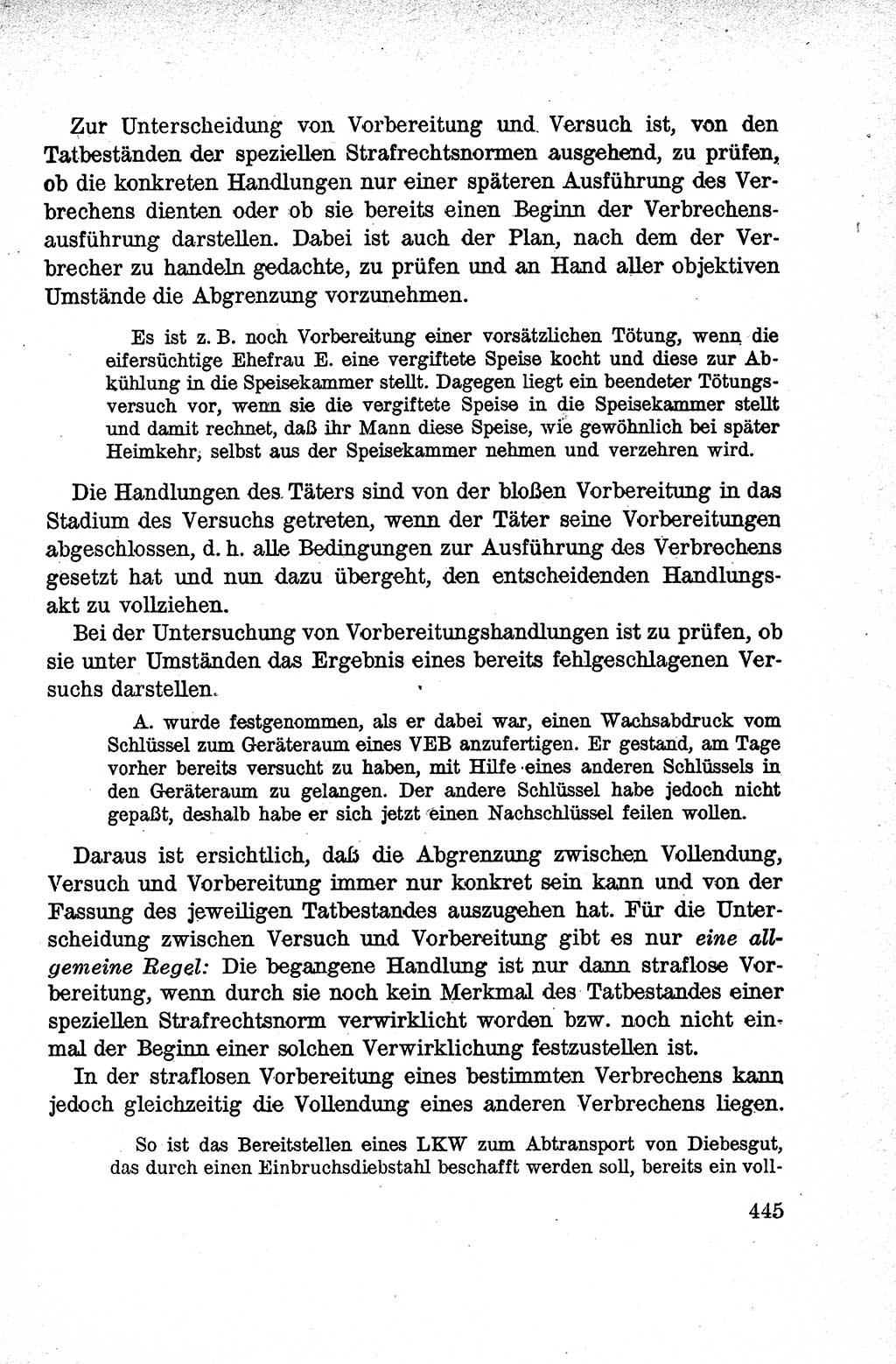 Lehrbuch des Strafrechts der Deutschen Demokratischen Republik (DDR), Allgemeiner Teil 1959, Seite 445 (Lb. Strafr. DDR AT 1959, S. 445)