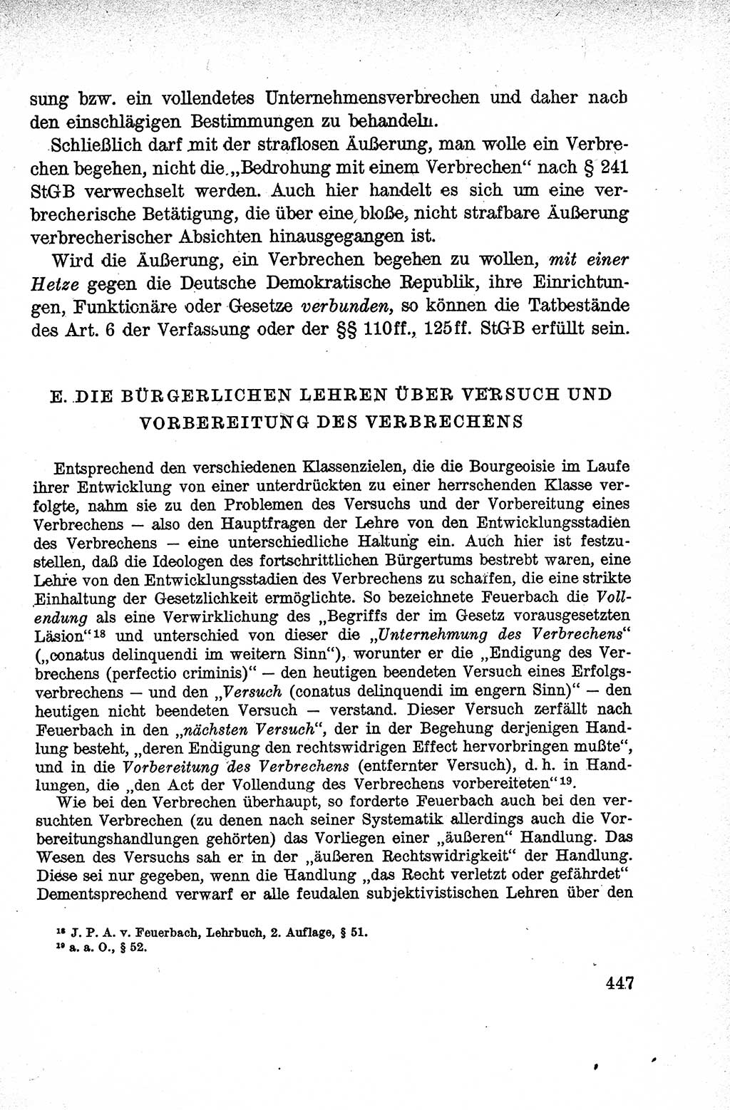 Lehrbuch des Strafrechts der Deutschen Demokratischen Republik (DDR), Allgemeiner Teil 1959, Seite 447 (Lb. Strafr. DDR AT 1959, S. 447)