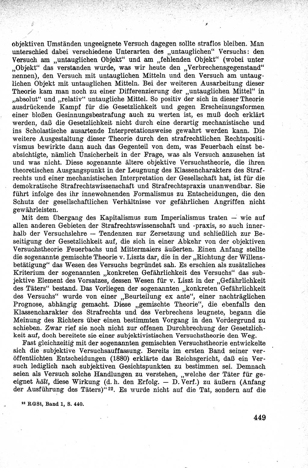 Lehrbuch des Strafrechts der Deutschen Demokratischen Republik (DDR), Allgemeiner Teil 1959, Seite 449 (Lb. Strafr. DDR AT 1959, S. 449)
