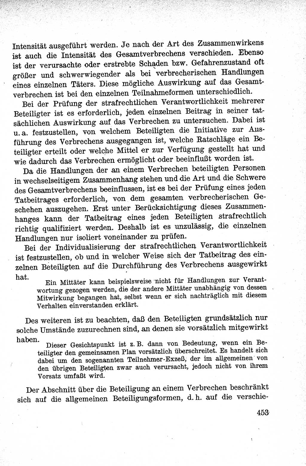 Lehrbuch des Strafrechts der Deutschen Demokratischen Republik (DDR), Allgemeiner Teil 1959, Seite 453 (Lb. Strafr. DDR AT 1959, S. 453)