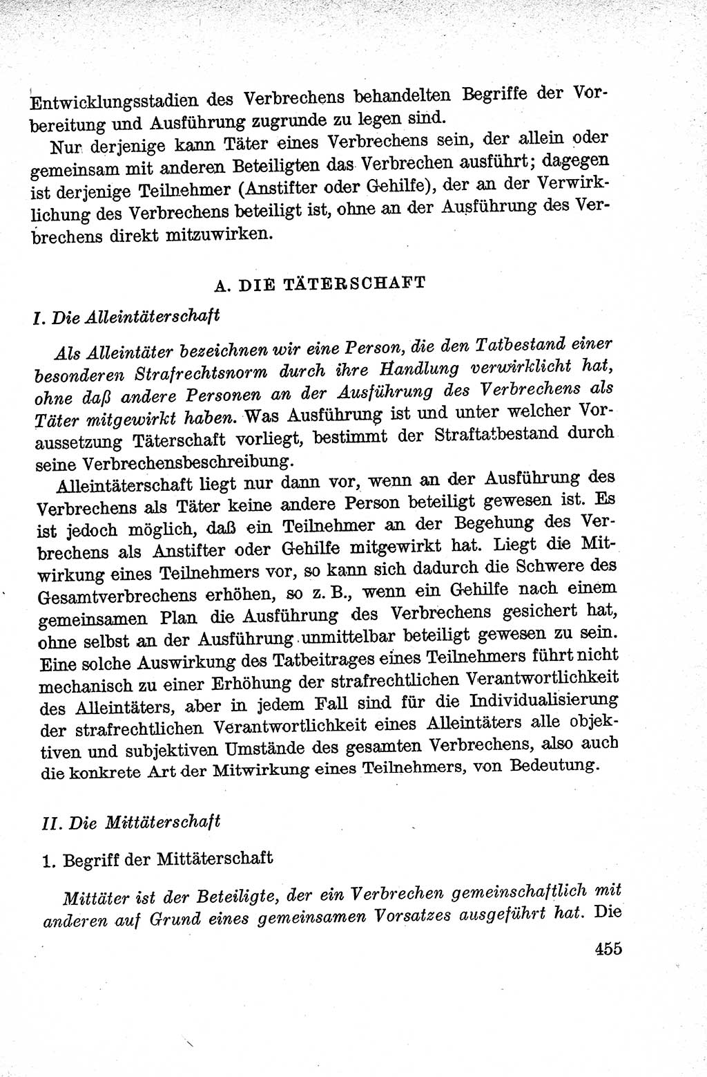 Lehrbuch des Strafrechts der Deutschen Demokratischen Republik (DDR), Allgemeiner Teil 1959, Seite 455 (Lb. Strafr. DDR AT 1959, S. 455)