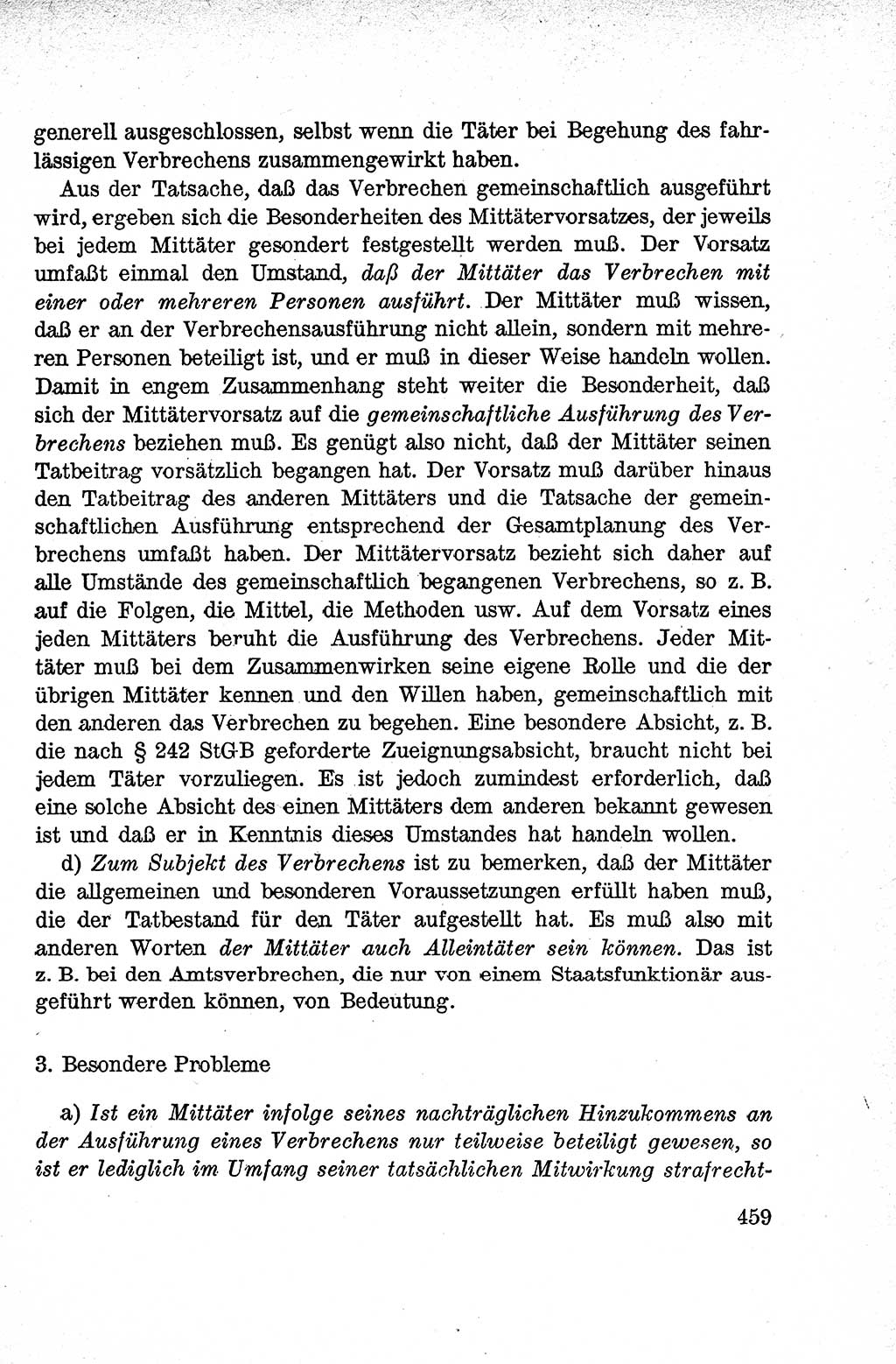 Lehrbuch des Strafrechts der Deutschen Demokratischen Republik (DDR), Allgemeiner Teil 1959, Seite 459 (Lb. Strafr. DDR AT 1959, S. 459)