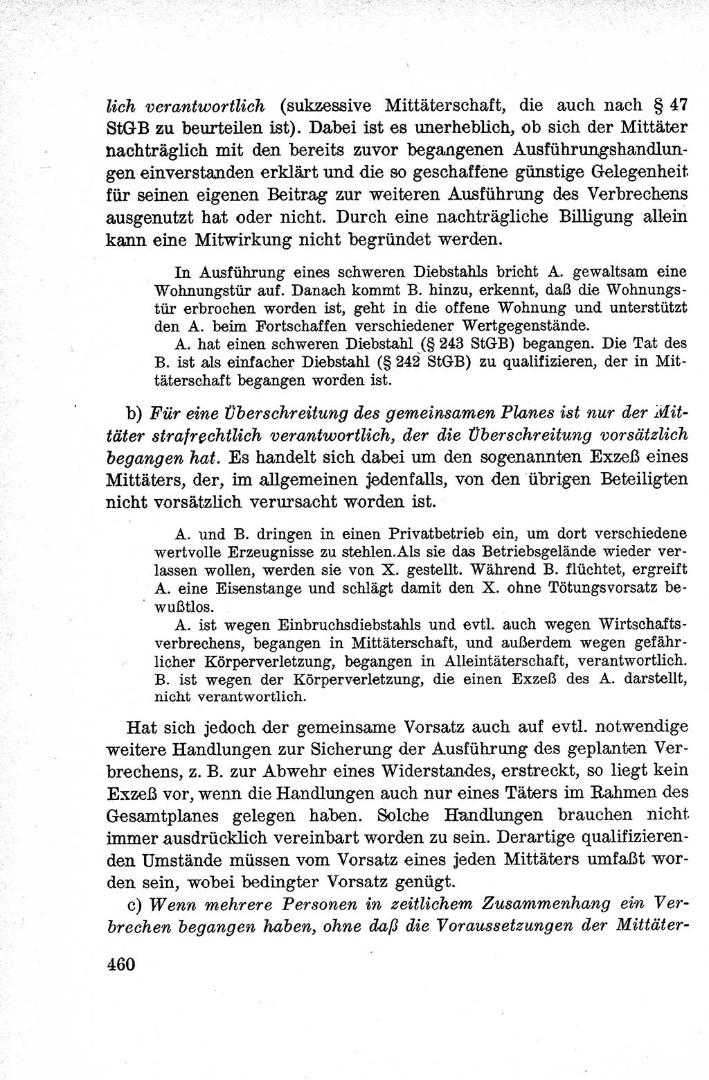 Lehrbuch des Strafrechts der Deutschen Demokratischen Republik (DDR), Allgemeiner Teil 1959, Seite 460 (Lb. Strafr. DDR AT 1959, S. 460)