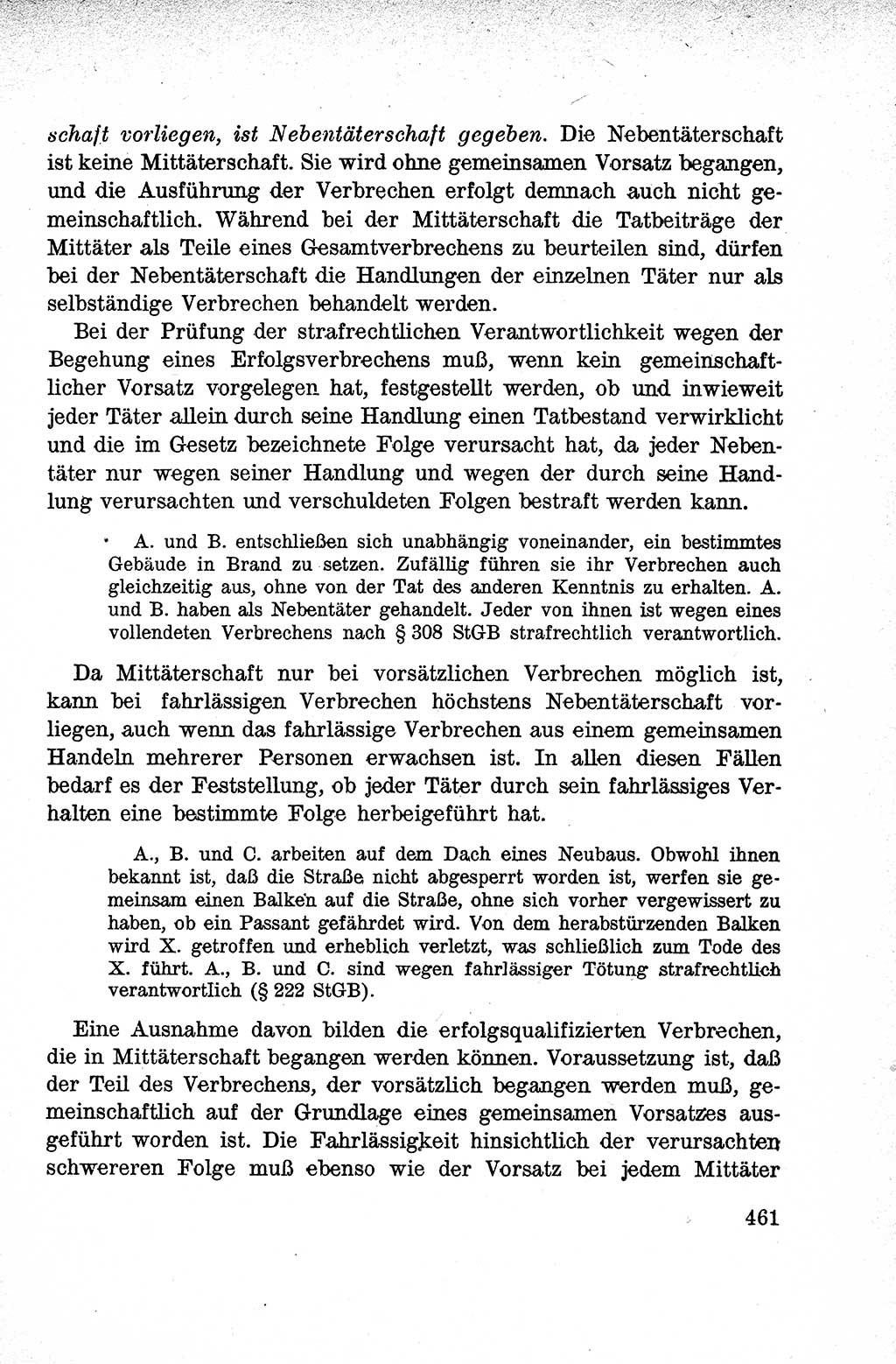 Lehrbuch des Strafrechts der Deutschen Demokratischen Republik (DDR), Allgemeiner Teil 1959, Seite 461 (Lb. Strafr. DDR AT 1959, S. 461)
