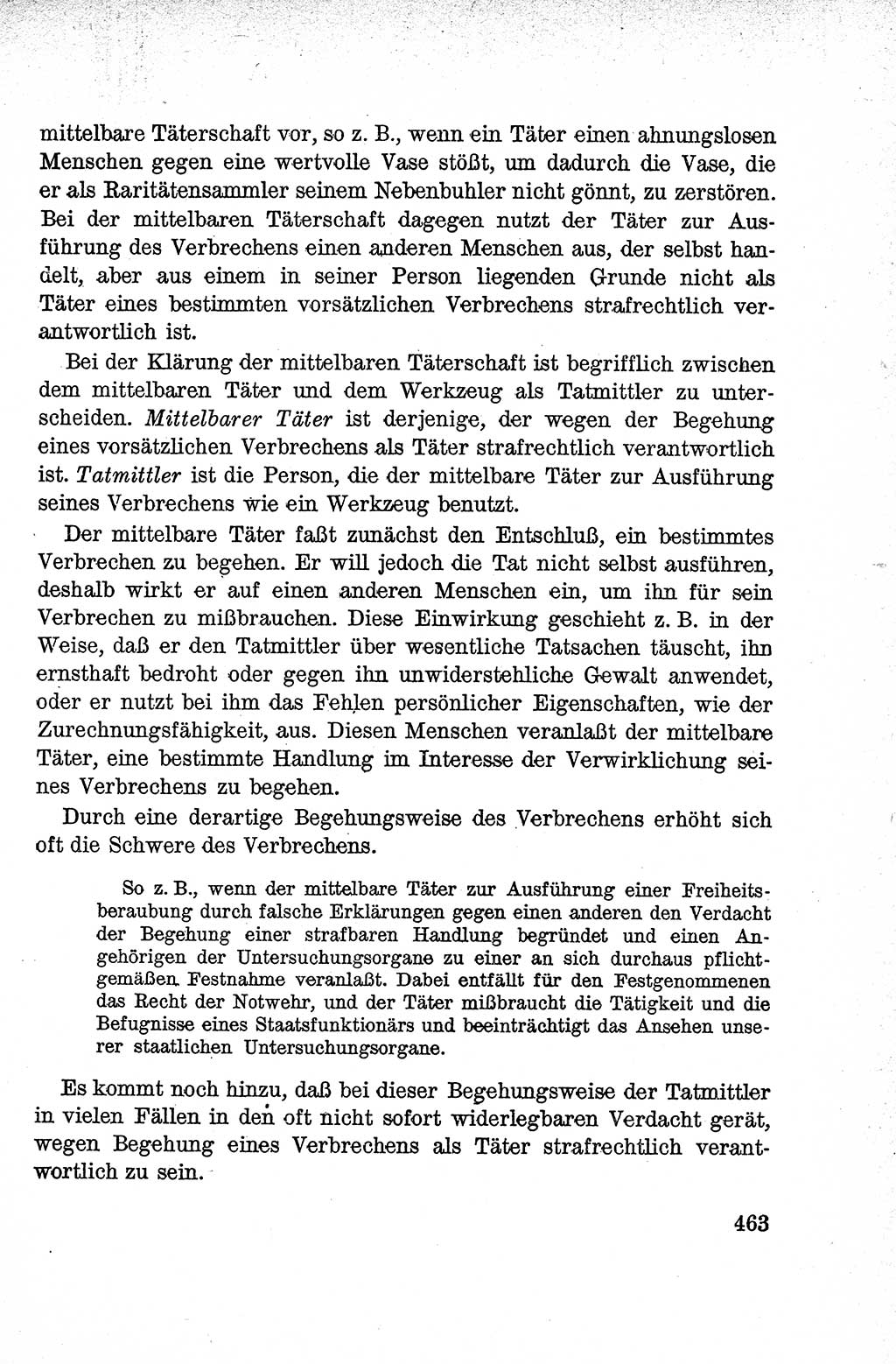 Lehrbuch des Strafrechts der Deutschen Demokratischen Republik (DDR), Allgemeiner Teil 1959, Seite 463 (Lb. Strafr. DDR AT 1959, S. 463)