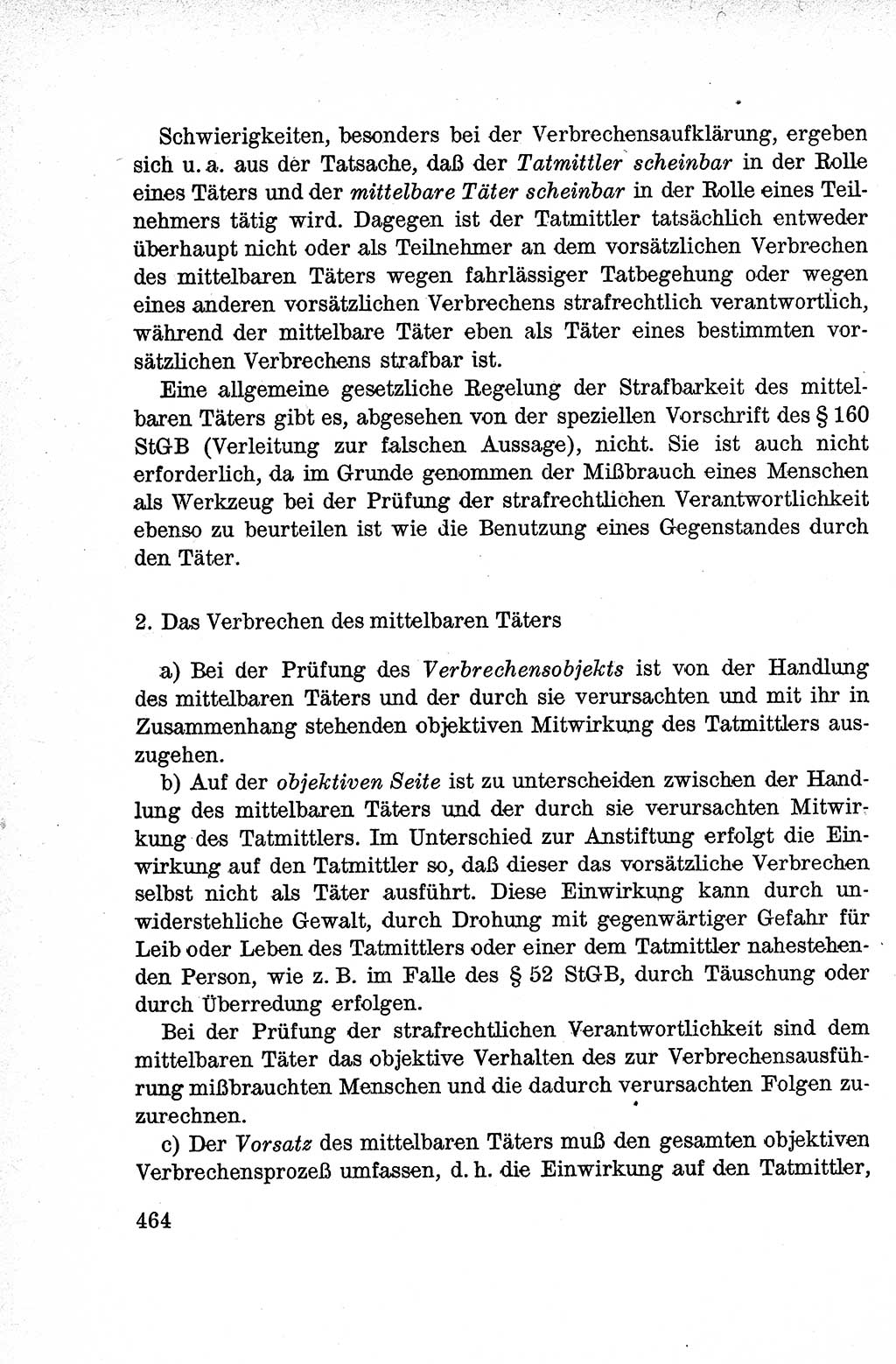 Lehrbuch des Strafrechts der Deutschen Demokratischen Republik (DDR), Allgemeiner Teil 1959, Seite 464 (Lb. Strafr. DDR AT 1959, S. 464)