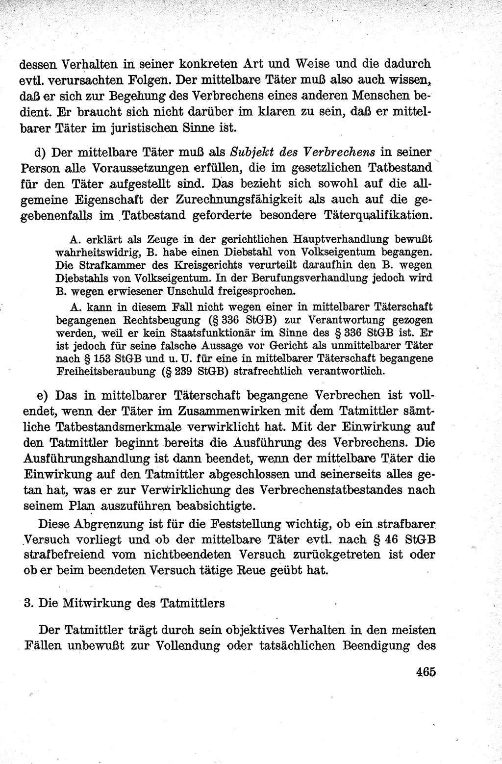Lehrbuch des Strafrechts der Deutschen Demokratischen Republik (DDR), Allgemeiner Teil 1959, Seite 465 (Lb. Strafr. DDR AT 1959, S. 465)