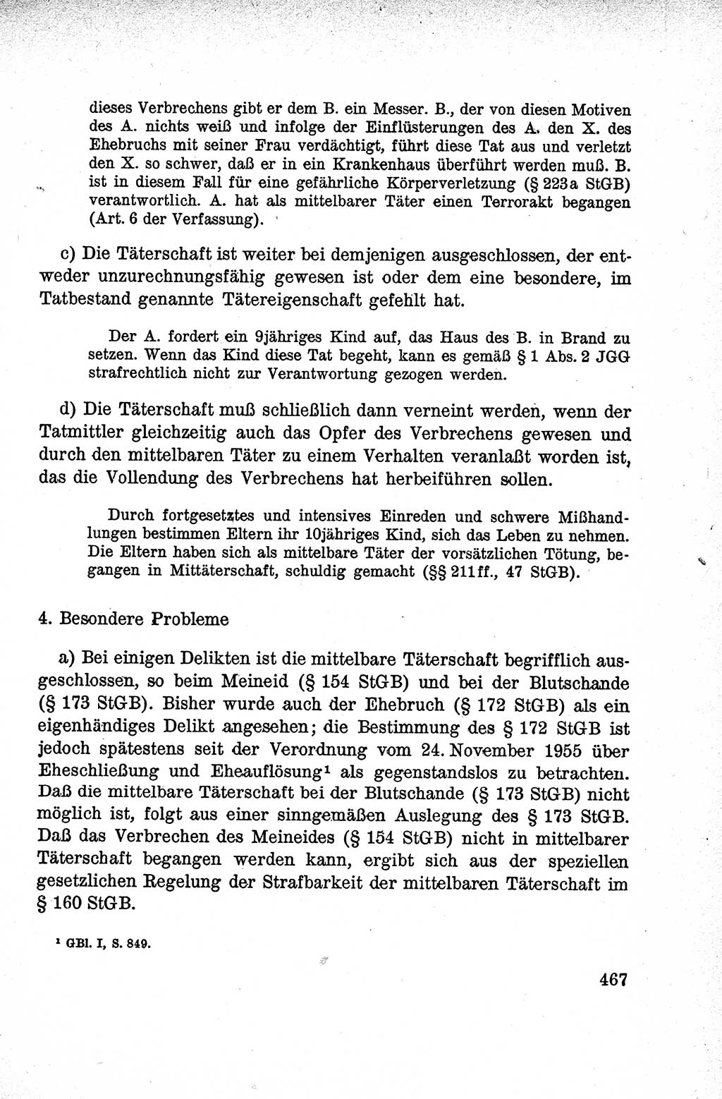 Lehrbuch des Strafrechts der Deutschen Demokratischen Republik (DDR), Allgemeiner Teil 1959, Seite 467 (Lb. Strafr. DDR AT 1959, S. 467)