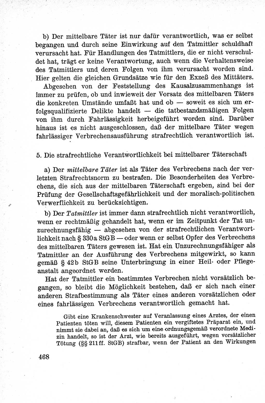 Lehrbuch des Strafrechts der Deutschen Demokratischen Republik (DDR), Allgemeiner Teil 1959, Seite 468 (Lb. Strafr. DDR AT 1959, S. 468)