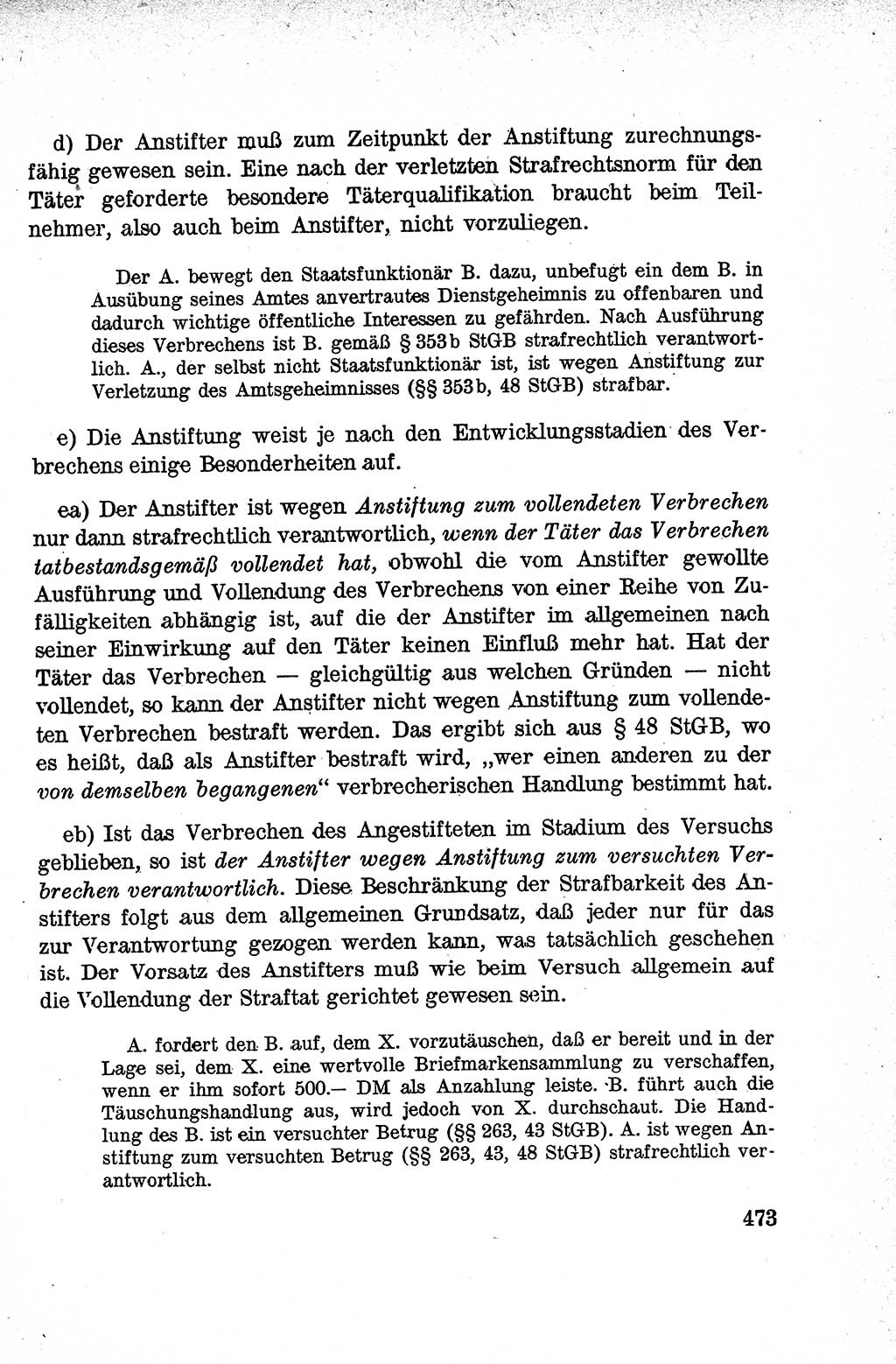Lehrbuch des Strafrechts der Deutschen Demokratischen Republik (DDR), Allgemeiner Teil 1959, Seite 473 (Lb. Strafr. DDR AT 1959, S. 473)