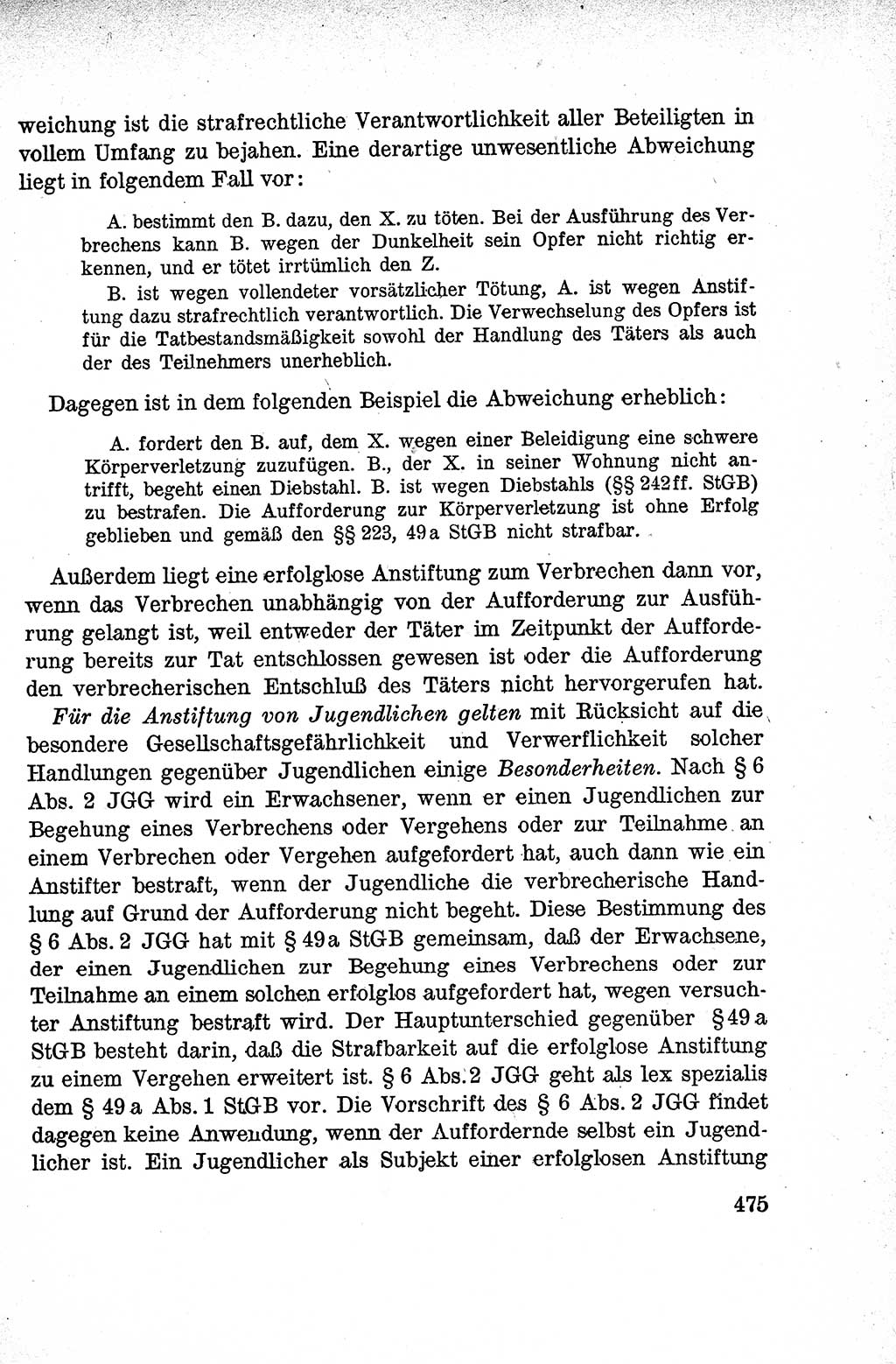 Lehrbuch des Strafrechts der Deutschen Demokratischen Republik (DDR), Allgemeiner Teil 1959, Seite 475 (Lb. Strafr. DDR AT 1959, S. 475)