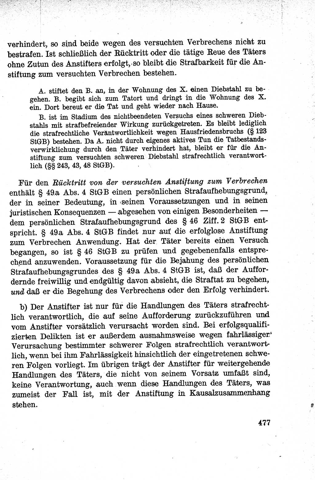 Lehrbuch des Strafrechts der Deutschen Demokratischen Republik (DDR), Allgemeiner Teil 1959, Seite 477 (Lb. Strafr. DDR AT 1959, S. 477)