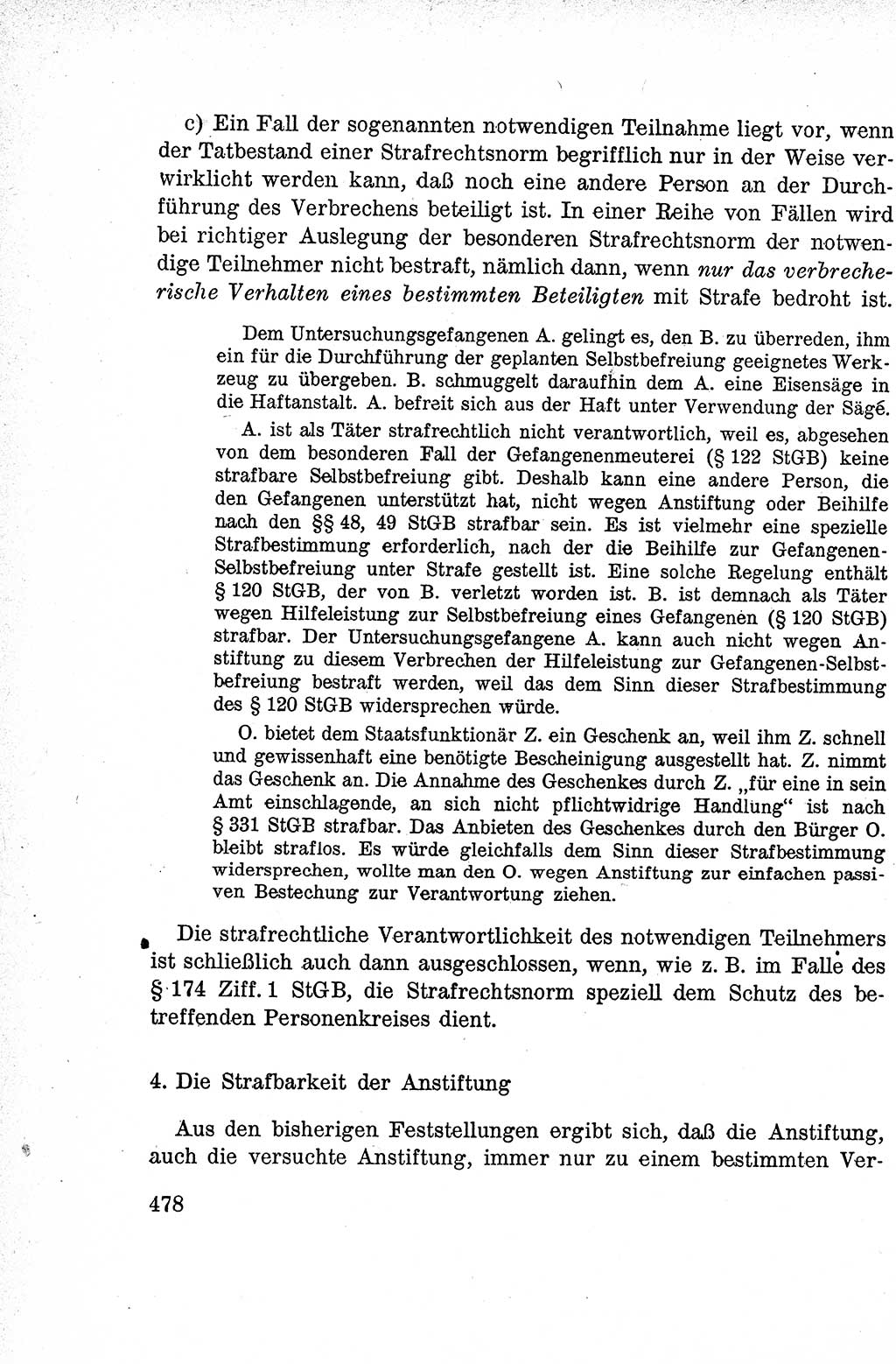 Lehrbuch des Strafrechts der Deutschen Demokratischen Republik (DDR), Allgemeiner Teil 1959, Seite 478 (Lb. Strafr. DDR AT 1959, S. 478)