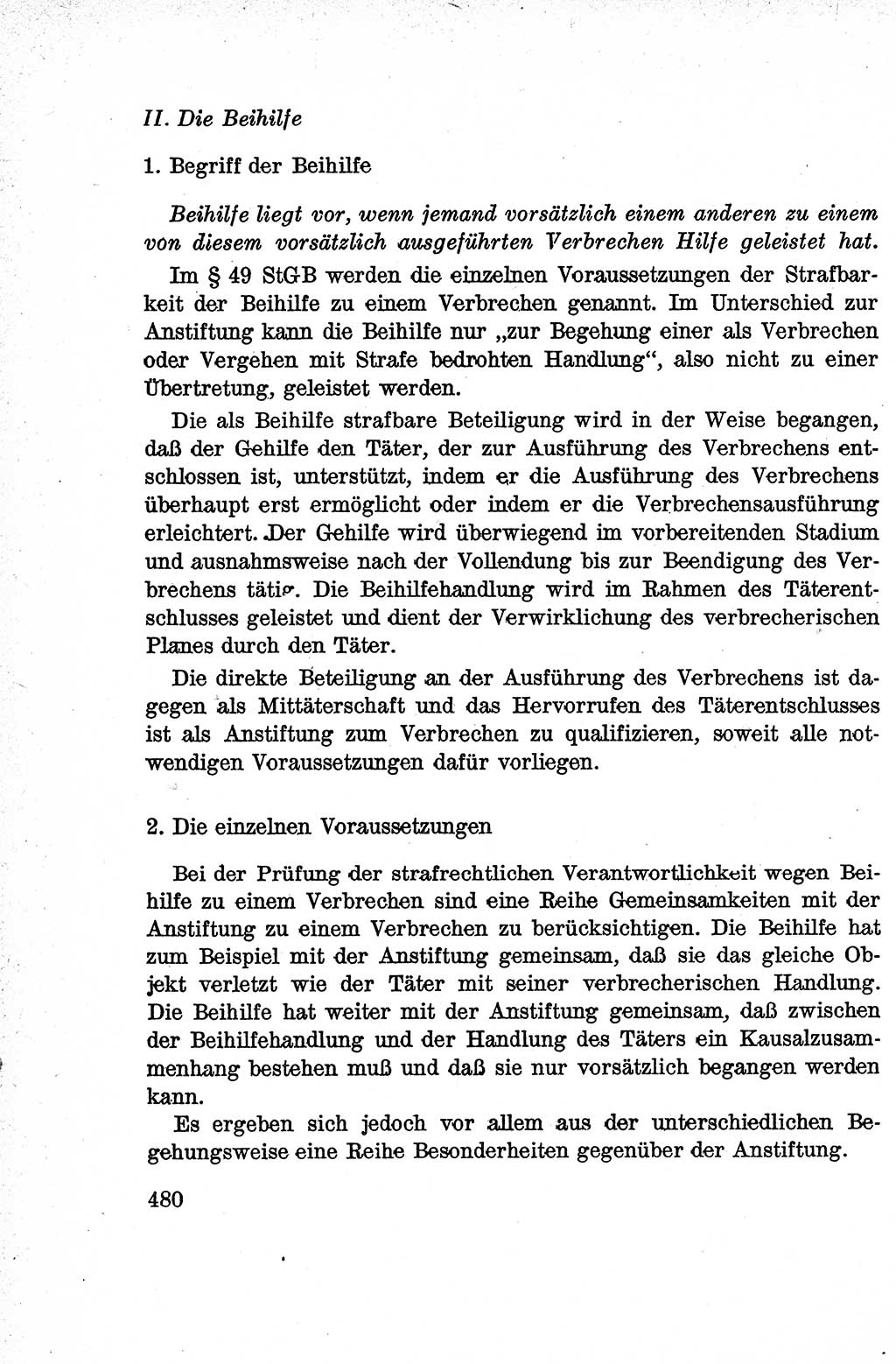 Lehrbuch des Strafrechts der Deutschen Demokratischen Republik (DDR), Allgemeiner Teil 1959, Seite 480 (Lb. Strafr. DDR AT 1959, S. 480)