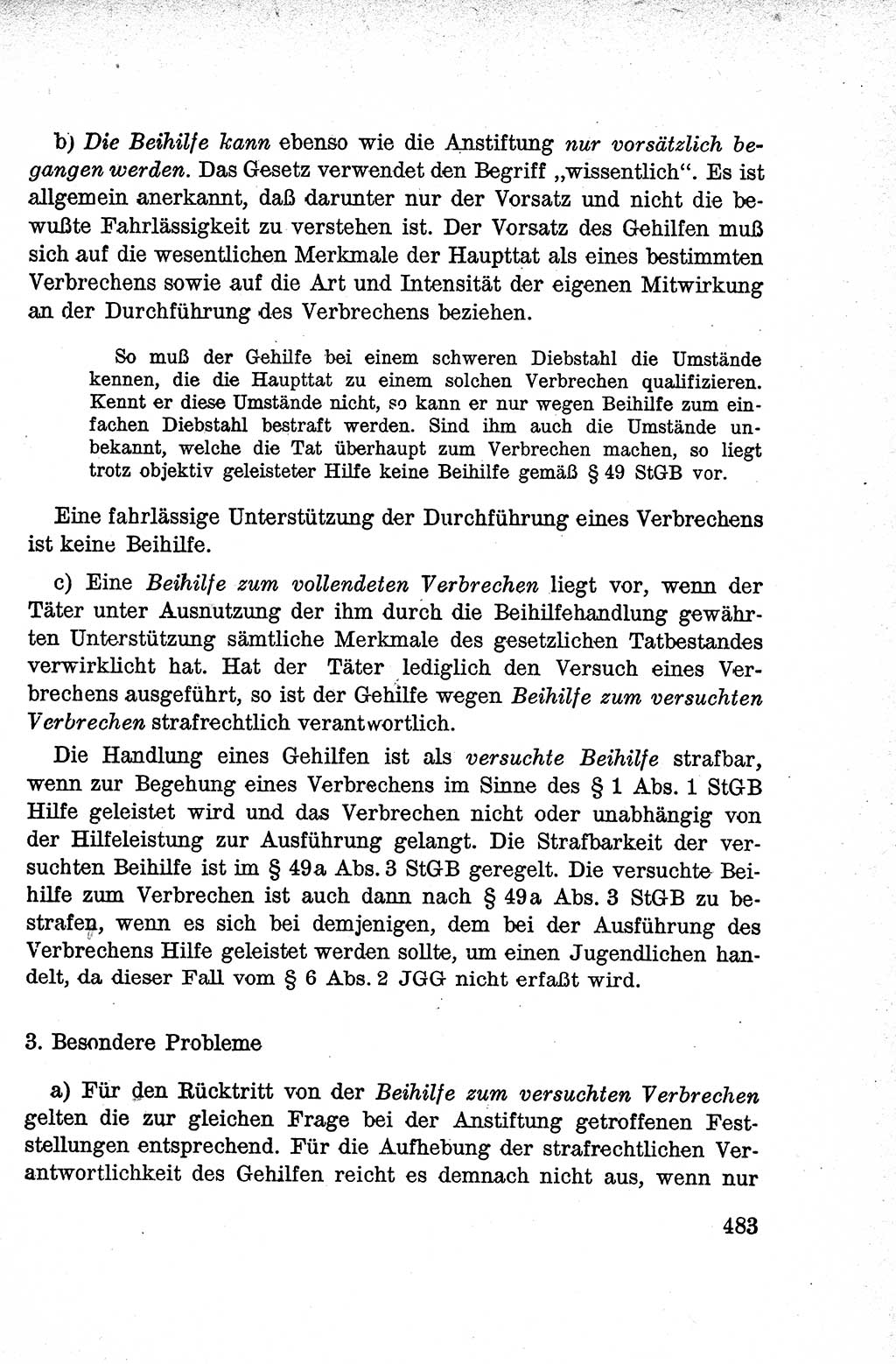 Lehrbuch des Strafrechts der Deutschen Demokratischen Republik (DDR), Allgemeiner Teil 1959, Seite 483 (Lb. Strafr. DDR AT 1959, S. 483)