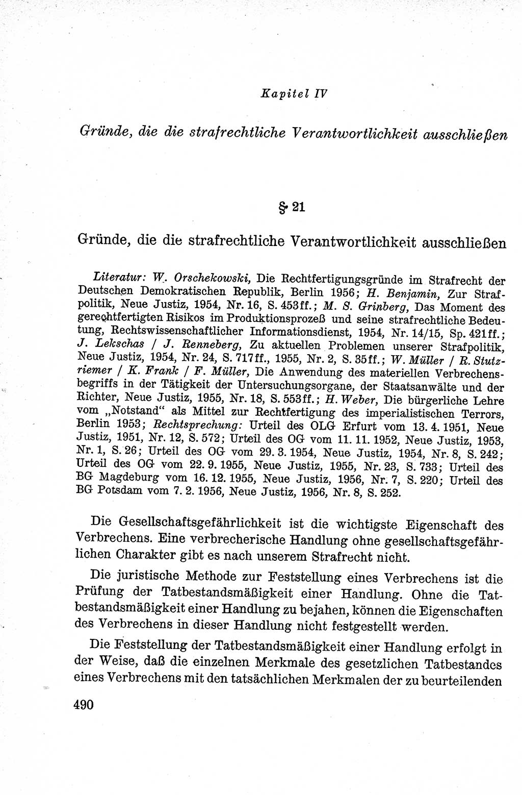 Lehrbuch des Strafrechts der Deutschen Demokratischen Republik (DDR), Allgemeiner Teil 1959, Seite 490 (Lb. Strafr. DDR AT 1959, S. 490)