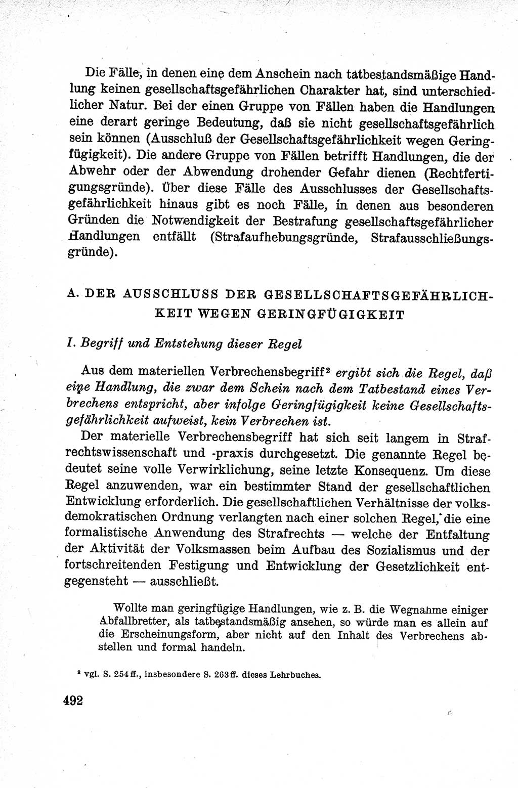 Lehrbuch des Strafrechts der Deutschen Demokratischen Republik (DDR), Allgemeiner Teil 1959, Seite 492 (Lb. Strafr. DDR AT 1959, S. 492)