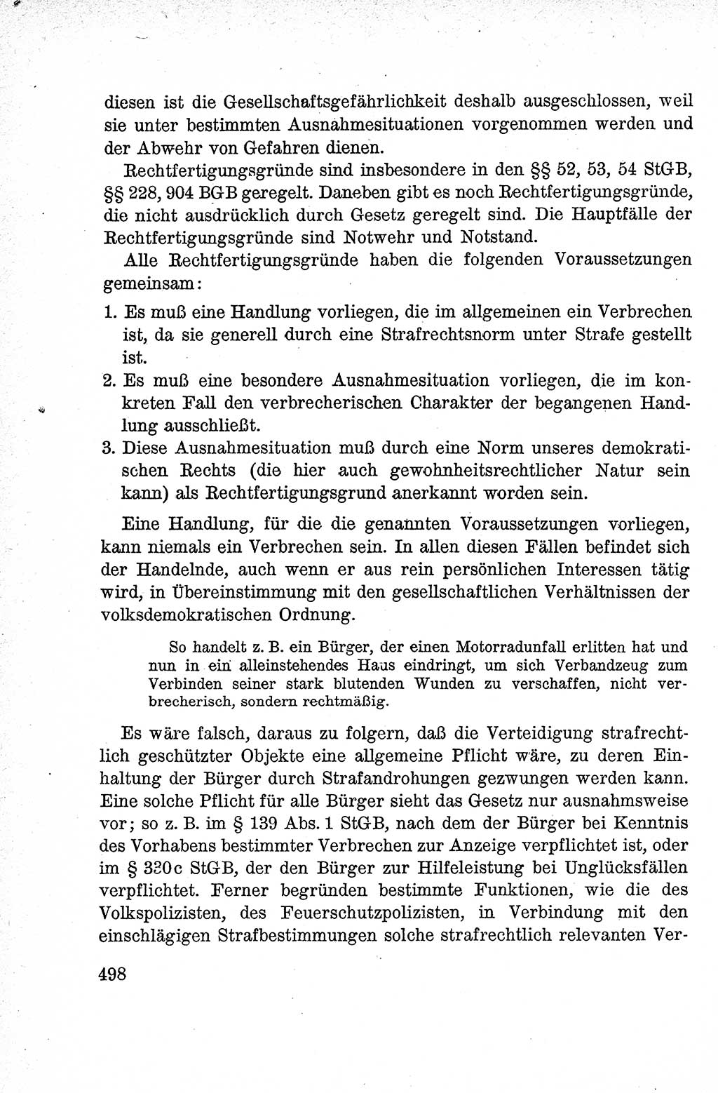 Lehrbuch des Strafrechts der Deutschen Demokratischen Republik (DDR), Allgemeiner Teil 1959, Seite 498 (Lb. Strafr. DDR AT 1959, S. 498)