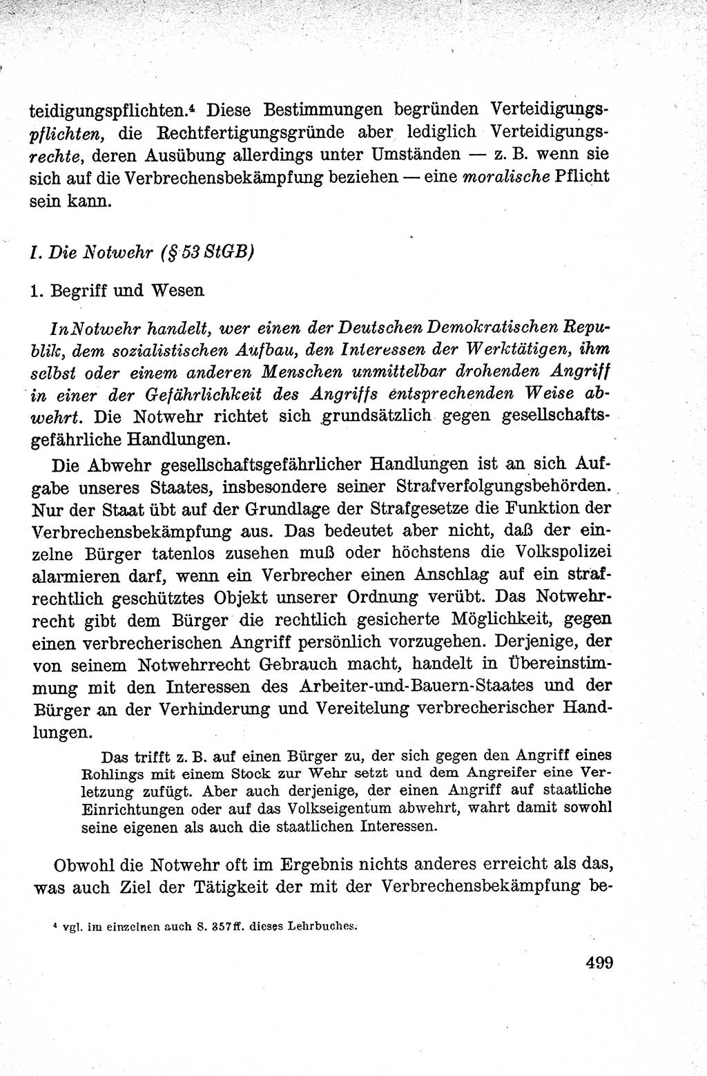 Lehrbuch des Strafrechts der Deutschen Demokratischen Republik (DDR), Allgemeiner Teil 1959, Seite 499 (Lb. Strafr. DDR AT 1959, S. 499)
