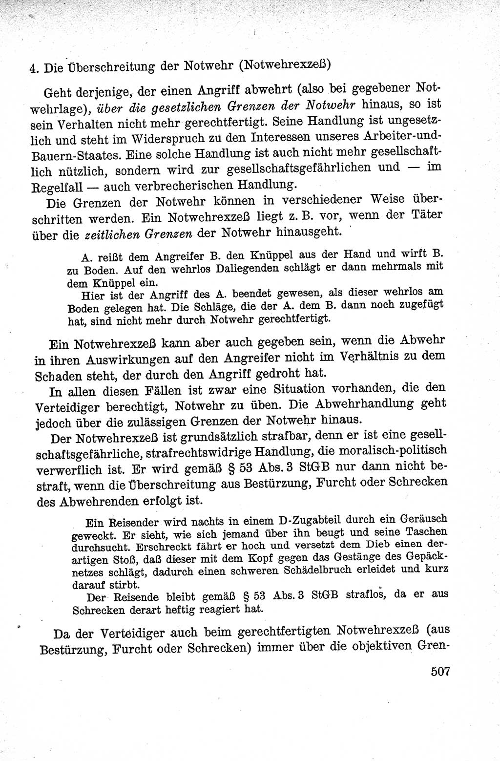 Lehrbuch des Strafrechts der Deutschen Demokratischen Republik (DDR), Allgemeiner Teil 1959, Seite 507 (Lb. Strafr. DDR AT 1959, S. 507)