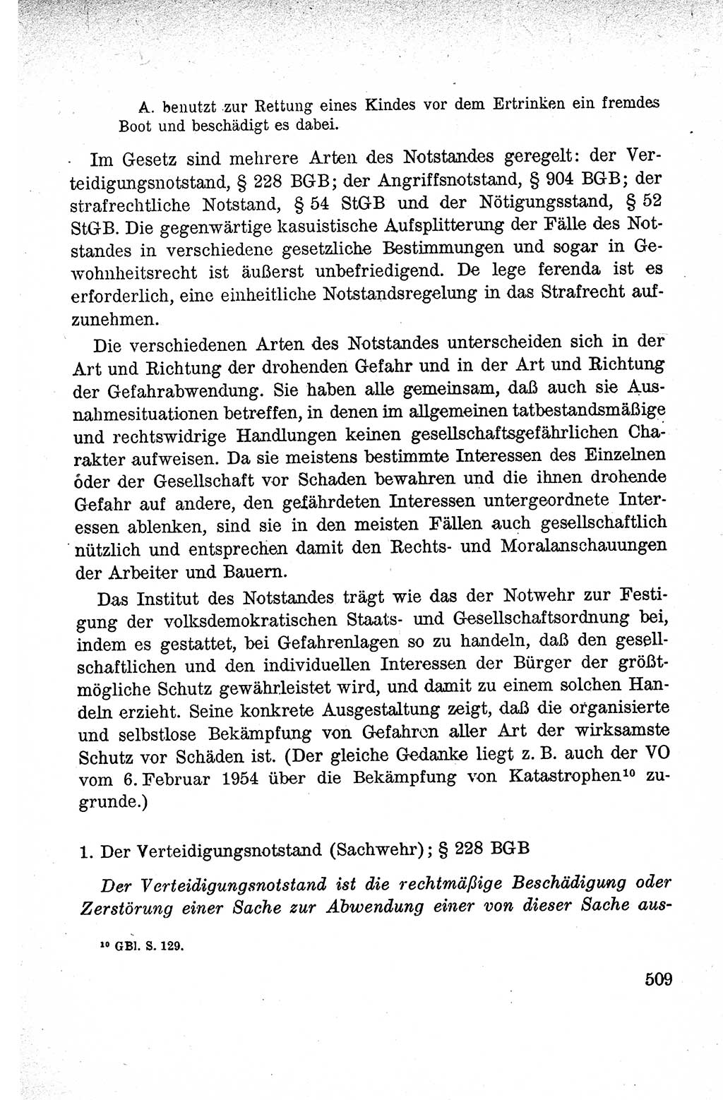 Lehrbuch des Strafrechts der Deutschen Demokratischen Republik (DDR), Allgemeiner Teil 1959, Seite 509 (Lb. Strafr. DDR AT 1959, S. 509)