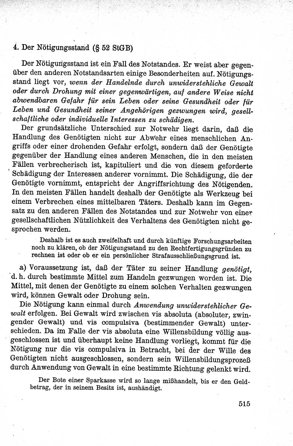 Lehrbuch des Strafrechts der Deutschen Demokratischen Republik (DDR), Allgemeiner Teil 1959, Seite 515 (Lb. Strafr. DDR AT 1959, S. 515)