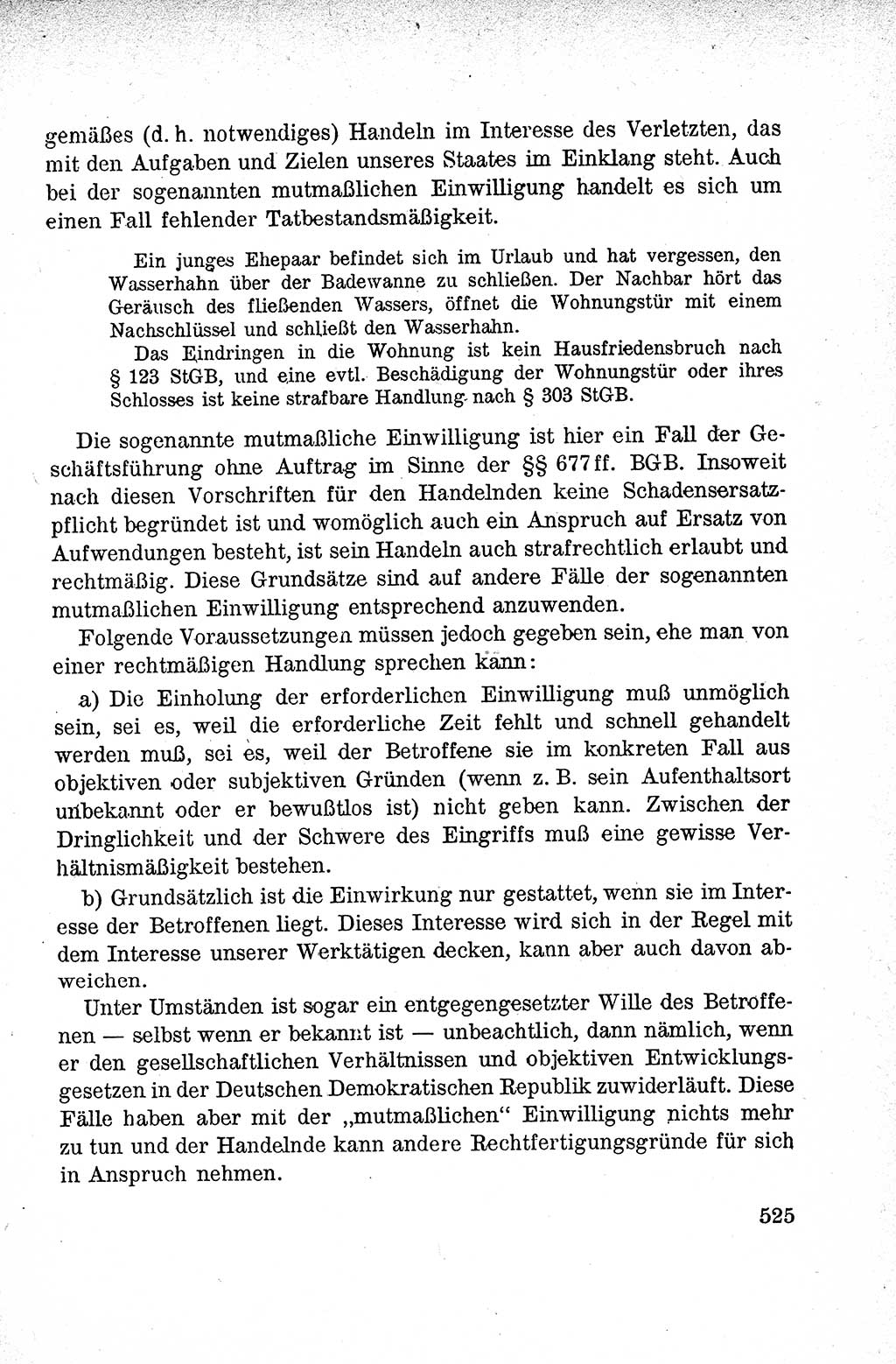 Lehrbuch des Strafrechts der Deutschen Demokratischen Republik (DDR), Allgemeiner Teil 1959, Seite 525 (Lb. Strafr. DDR AT 1959, S. 525)