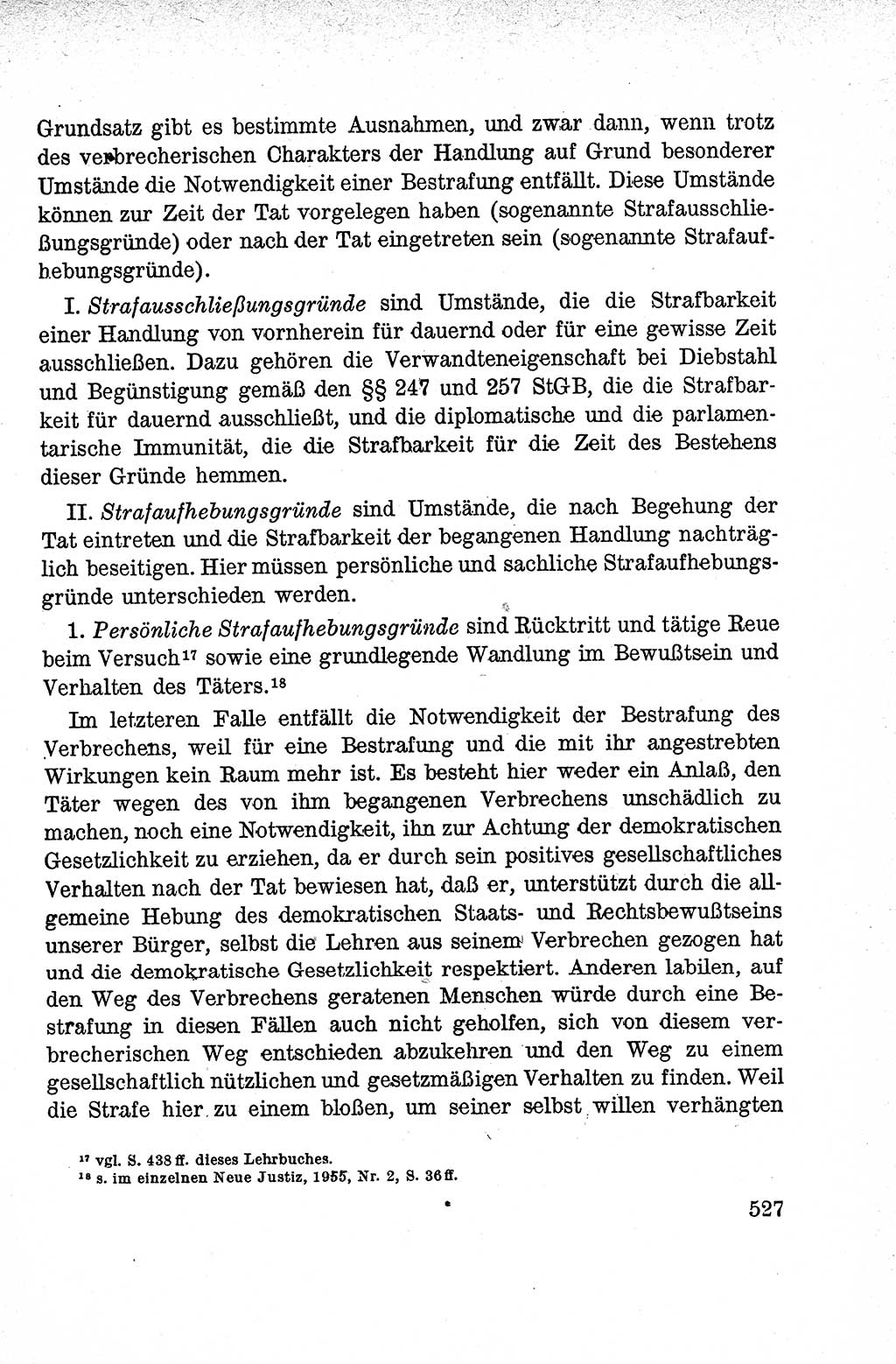 Lehrbuch des Strafrechts der Deutschen Demokratischen Republik (DDR), Allgemeiner Teil 1959, Seite 527 (Lb. Strafr. DDR AT 1959, S. 527)