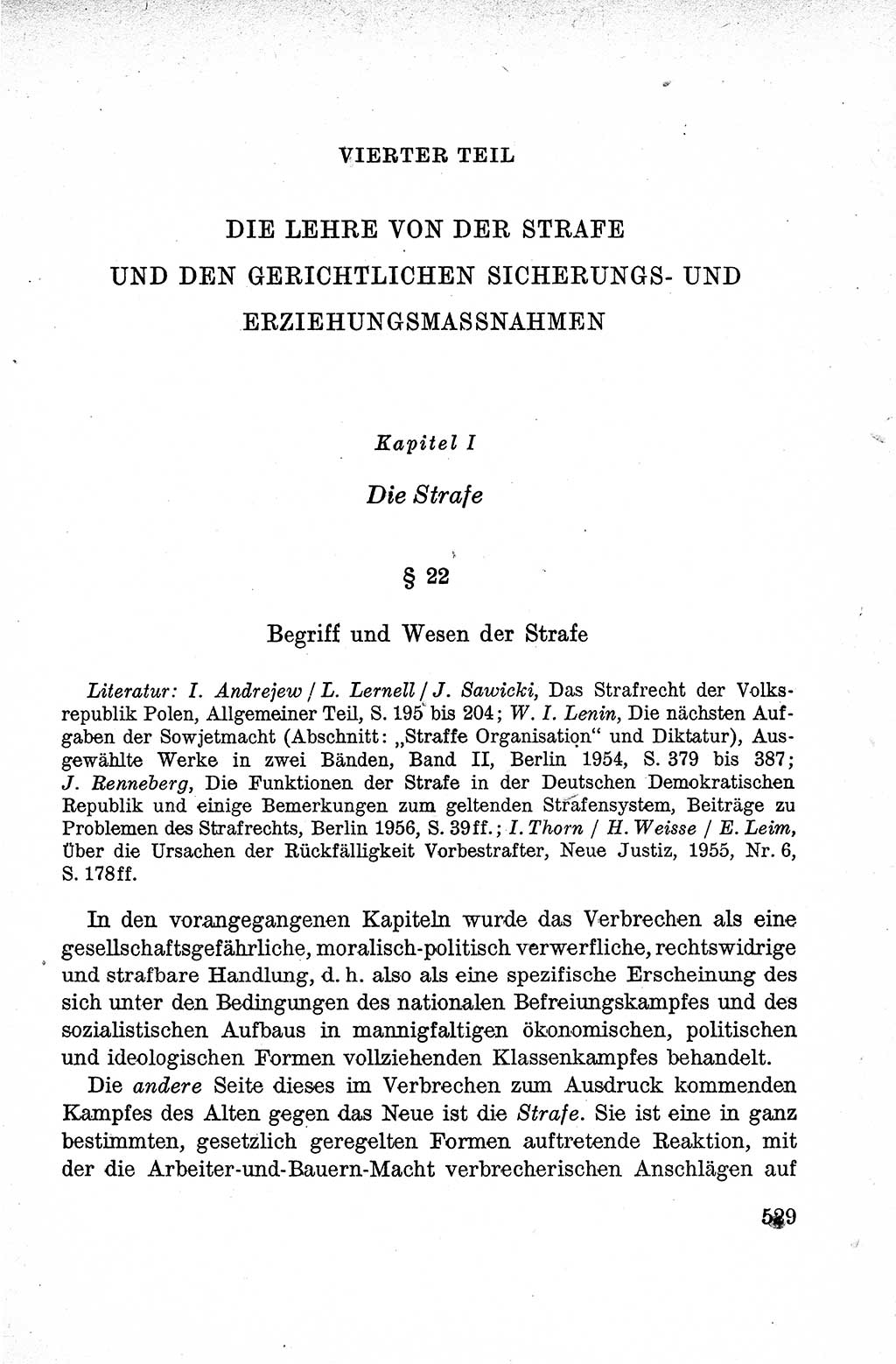 Lehrbuch des Strafrechts der Deutschen Demokratischen Republik (DDR), Allgemeiner Teil 1959, Seite 529 (Lb. Strafr. DDR AT 1959, S. 529)