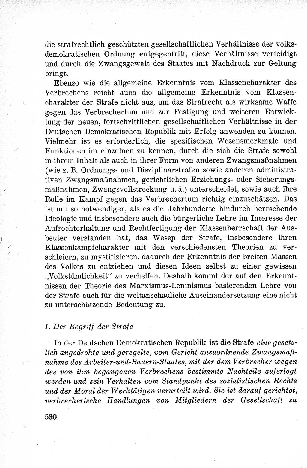 Lehrbuch des Strafrechts der Deutschen Demokratischen Republik (DDR), Allgemeiner Teil 1959, Seite 530 (Lb. Strafr. DDR AT 1959, S. 530)